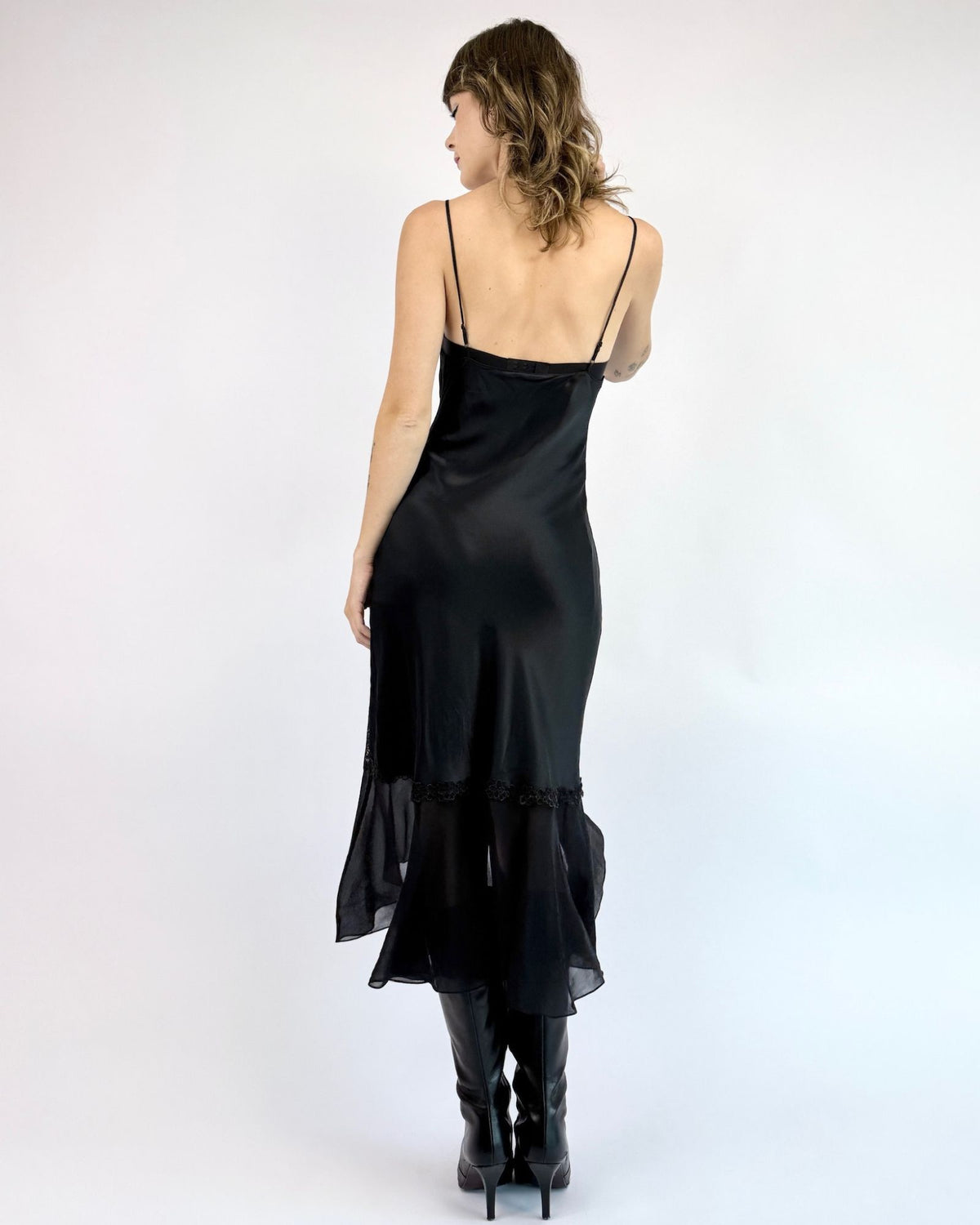 Remember Midnight Silk Slip Dress