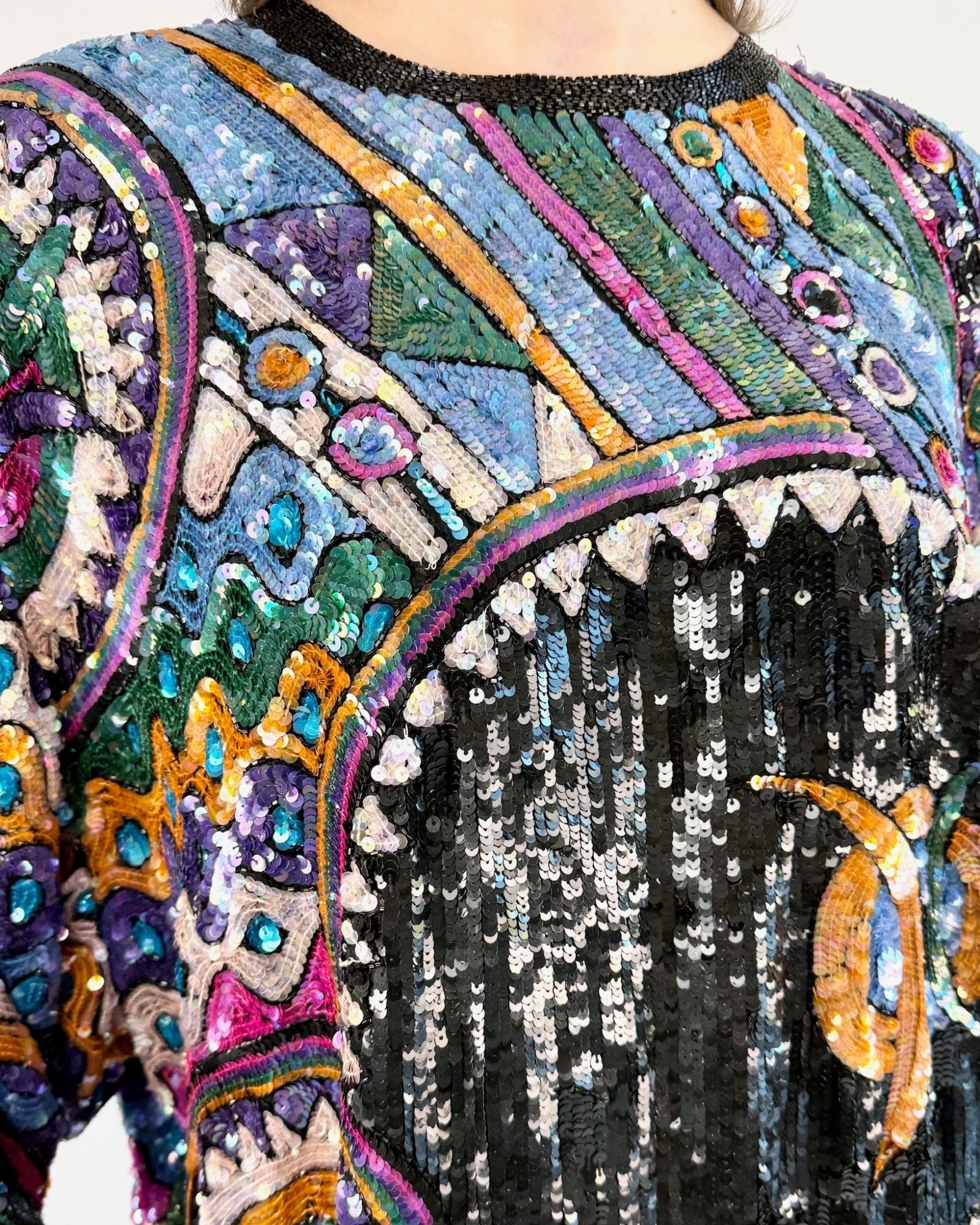 80s Dazzle Me Sequin Draped Dress