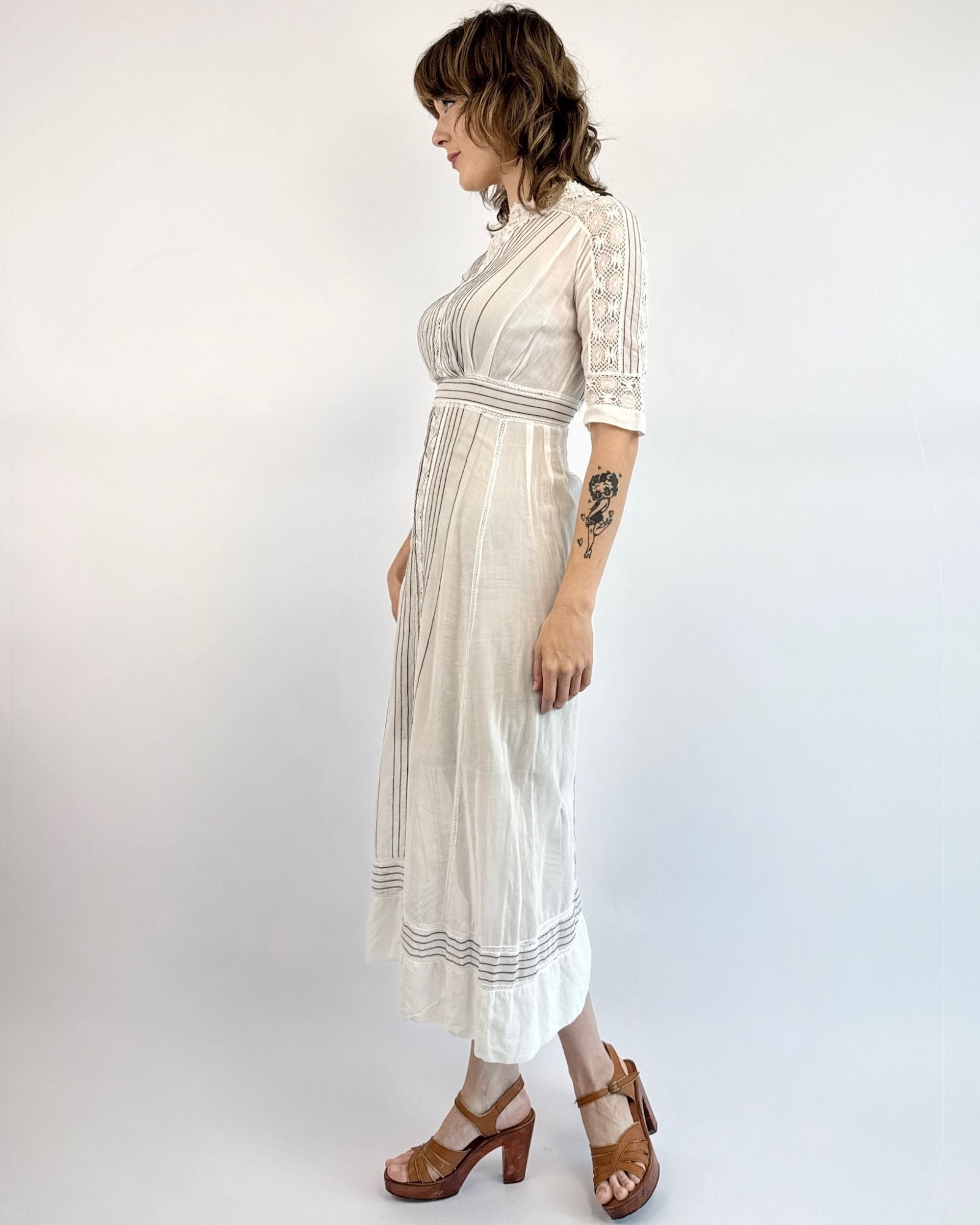 Edwardian Positively Posh Striped Lawn Dress