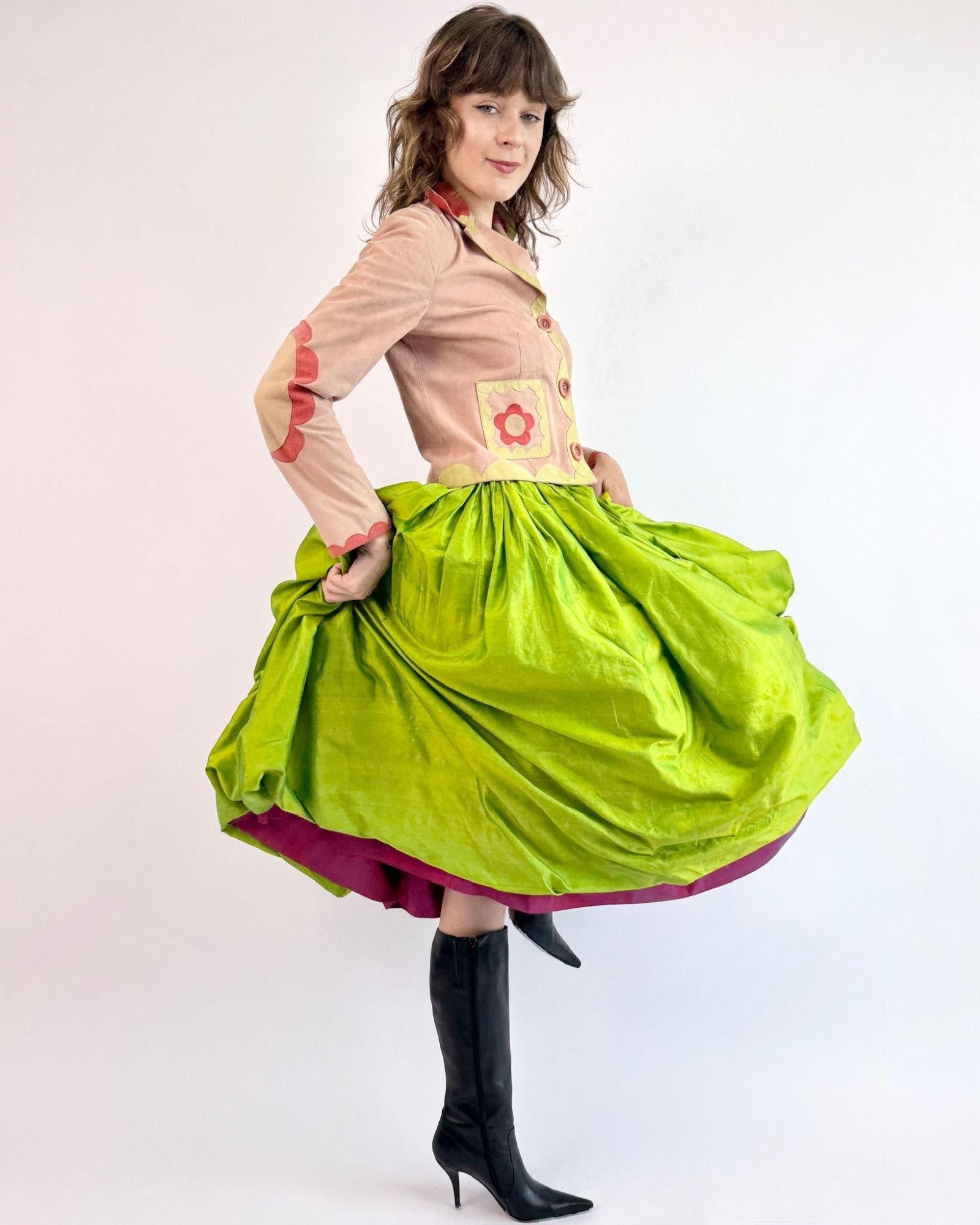 YSL Apple of My Eye Taffeta Balloon Skirt