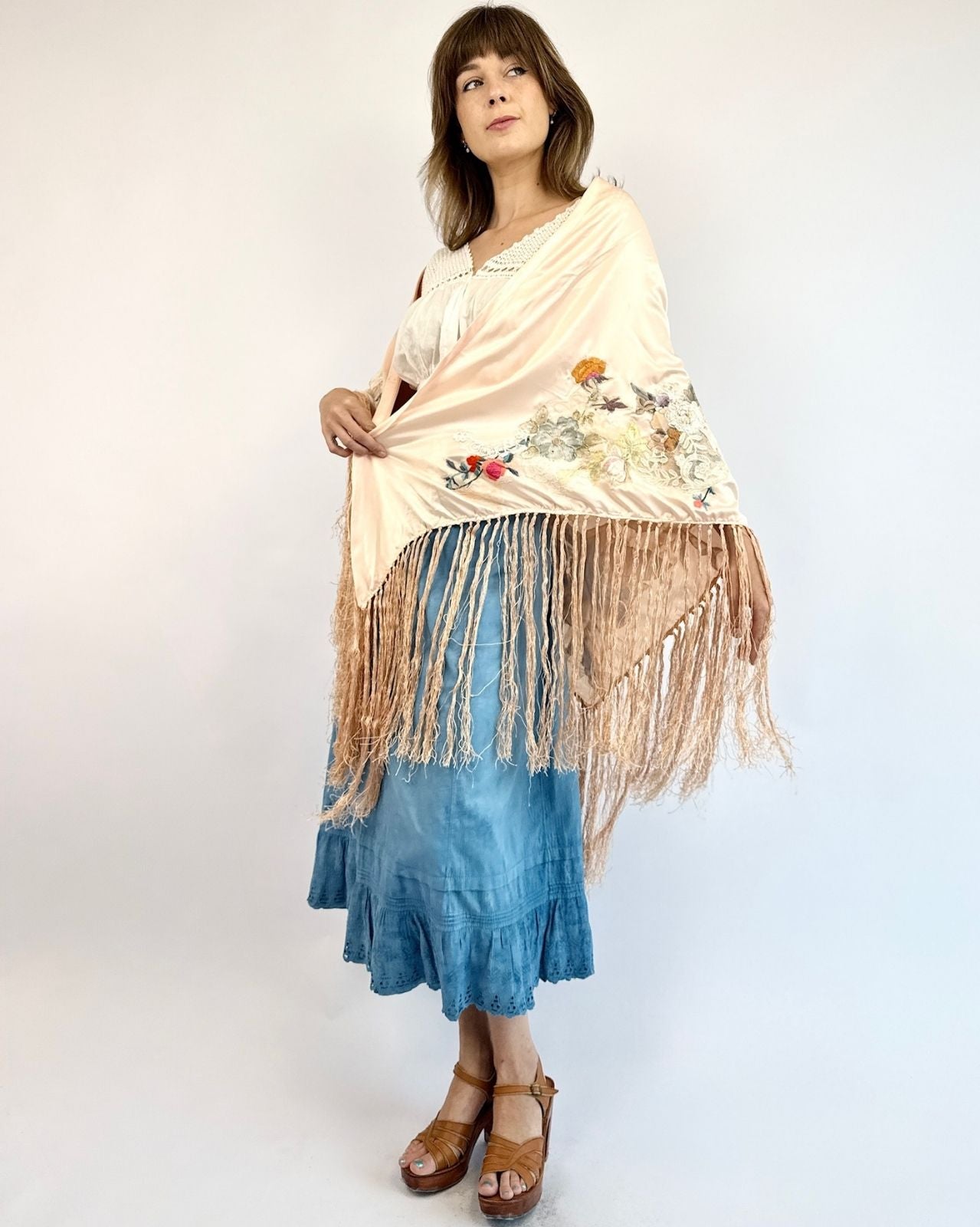 How I Love Thee Embroidered Piano Shawl