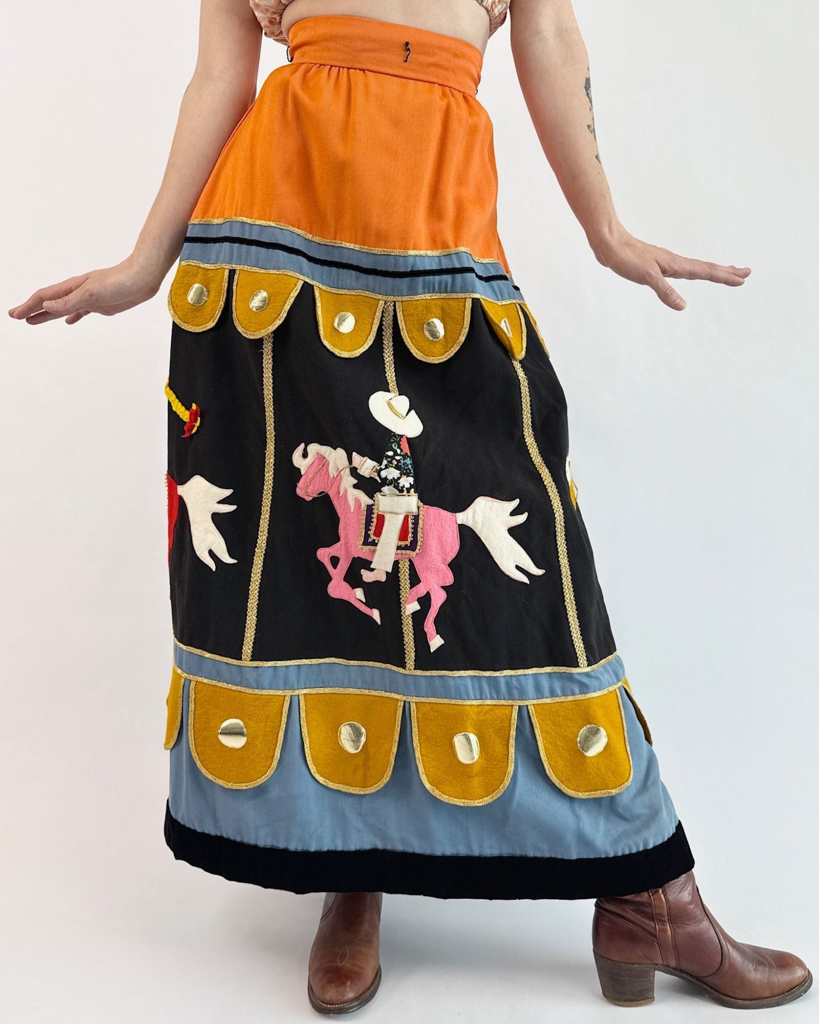 Michael Starr Round We Go Felt Carousel Skirt