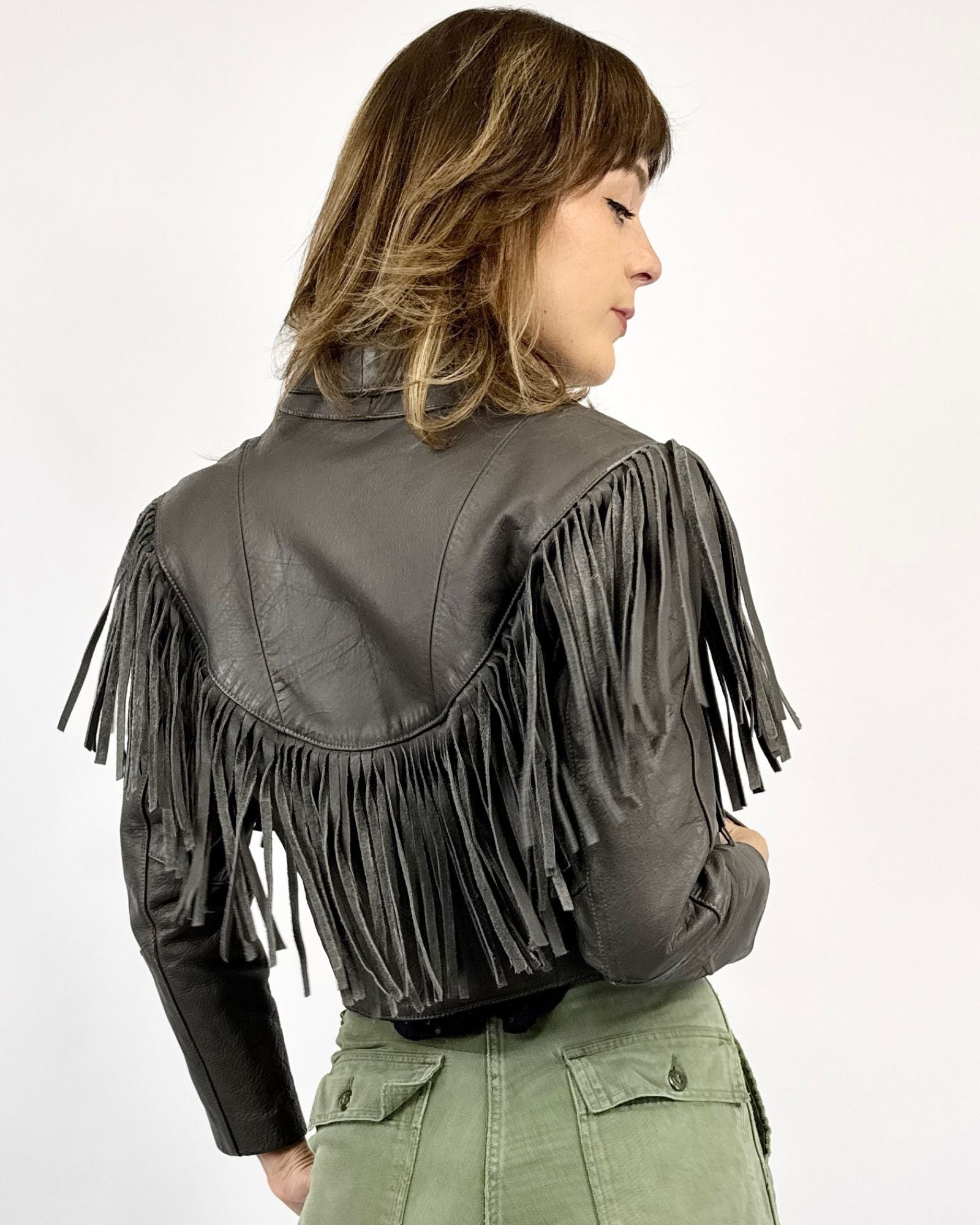 Smoke On The Water Fringe Leather Jacket