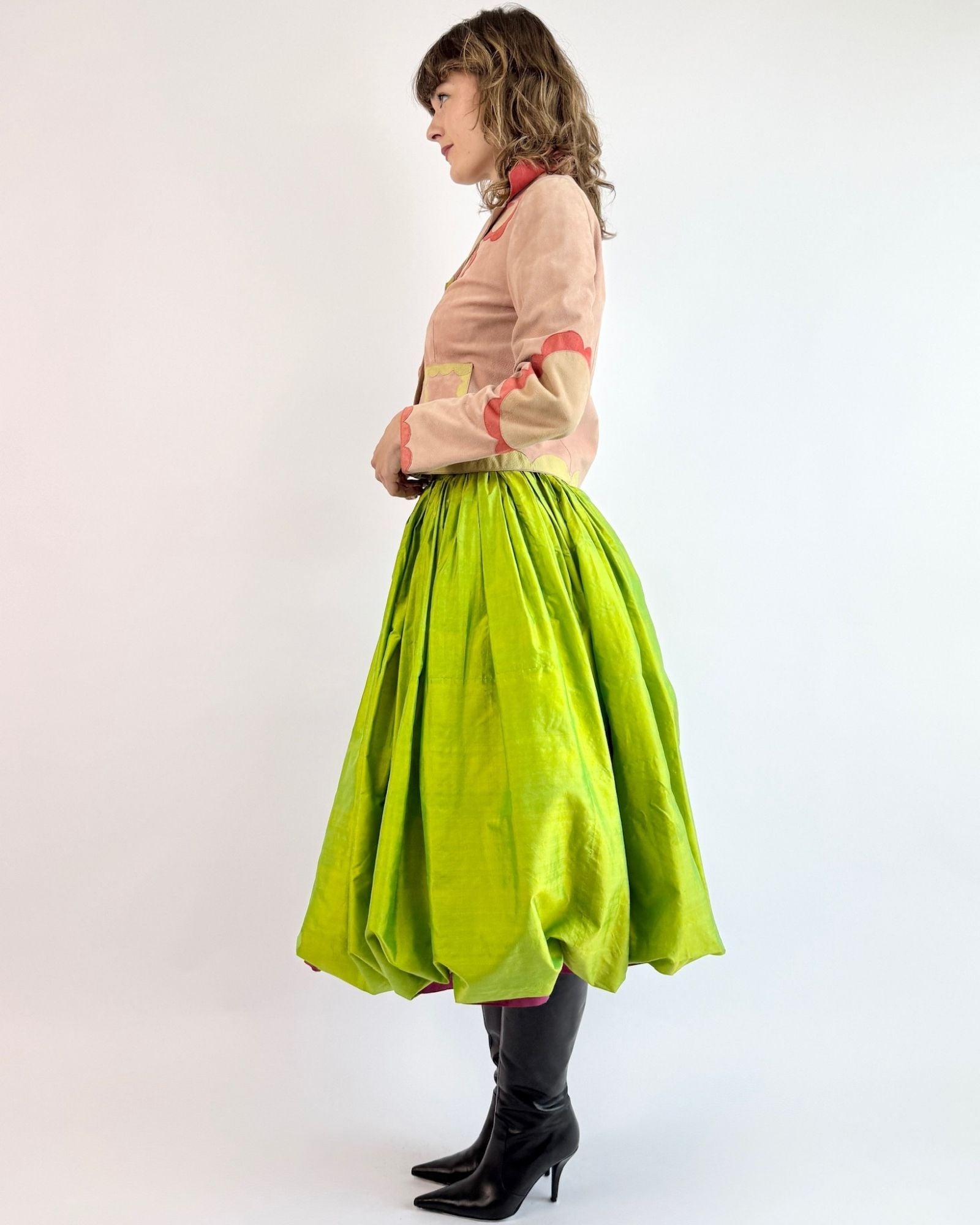 YSL Apple of My Eye Taffeta Balloon Skirt