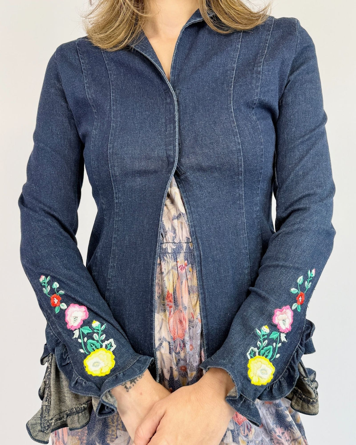 Todd Oldham Dancing Sleeves Embroidered Blazer