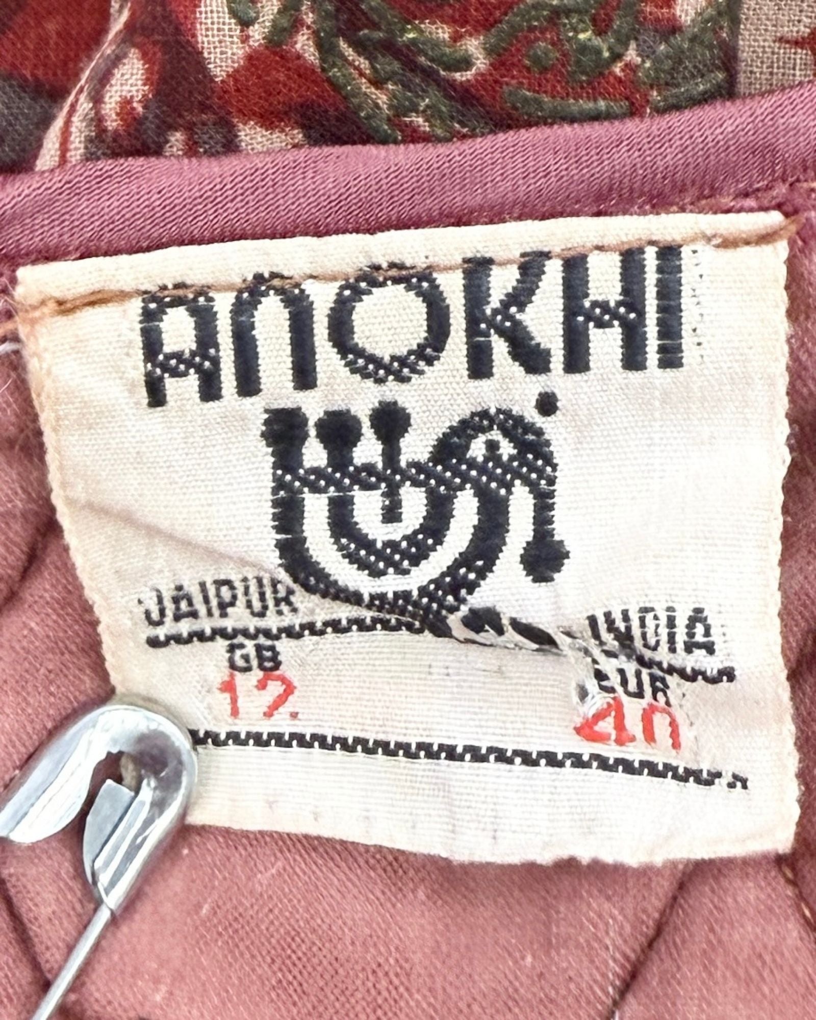 Anokhi Maroon Indian Cotton Dress