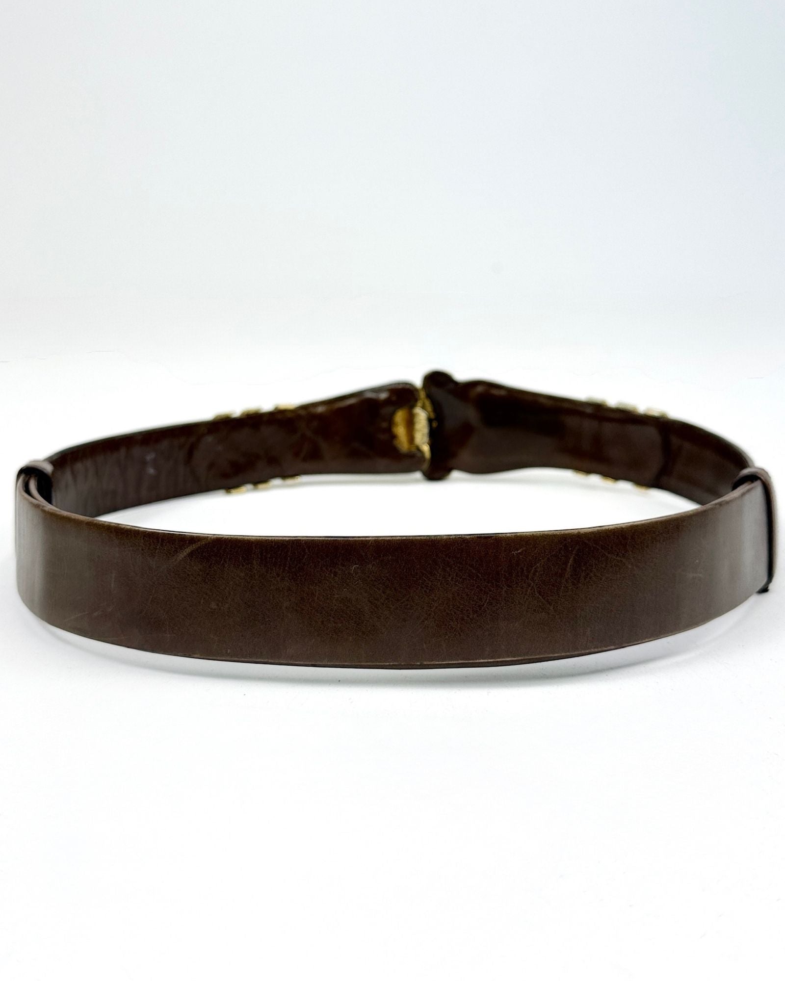 Brown and Gold Judith Leiber Belt