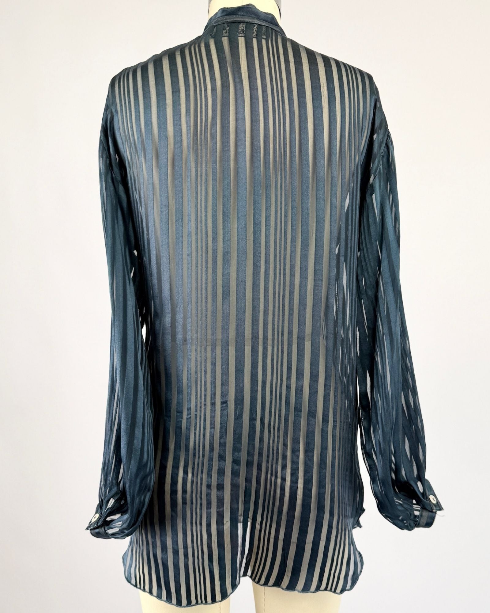 Carol Little Deep Blue Silk Blouse