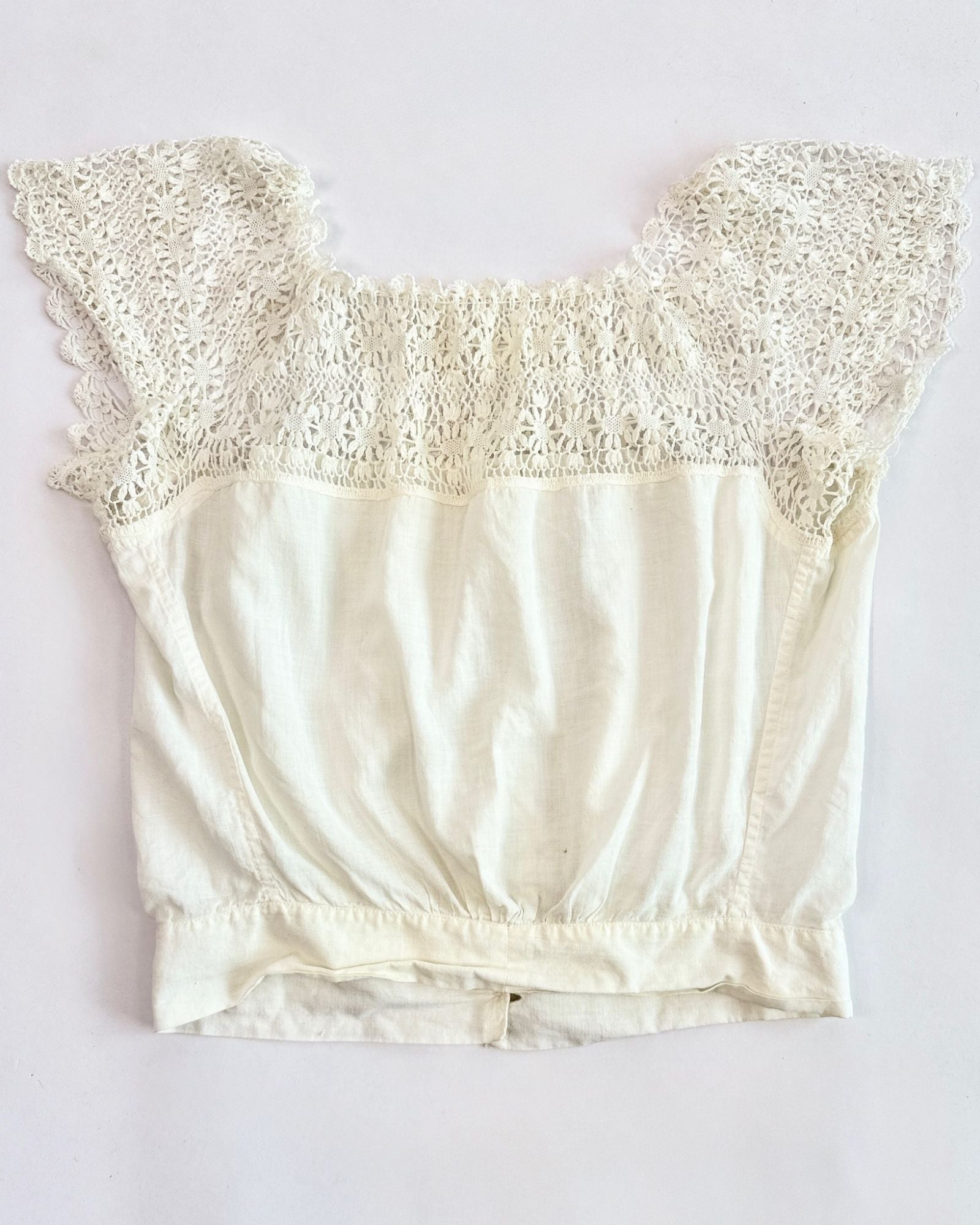 Edwardian Cap Sleeve White Corset Cover