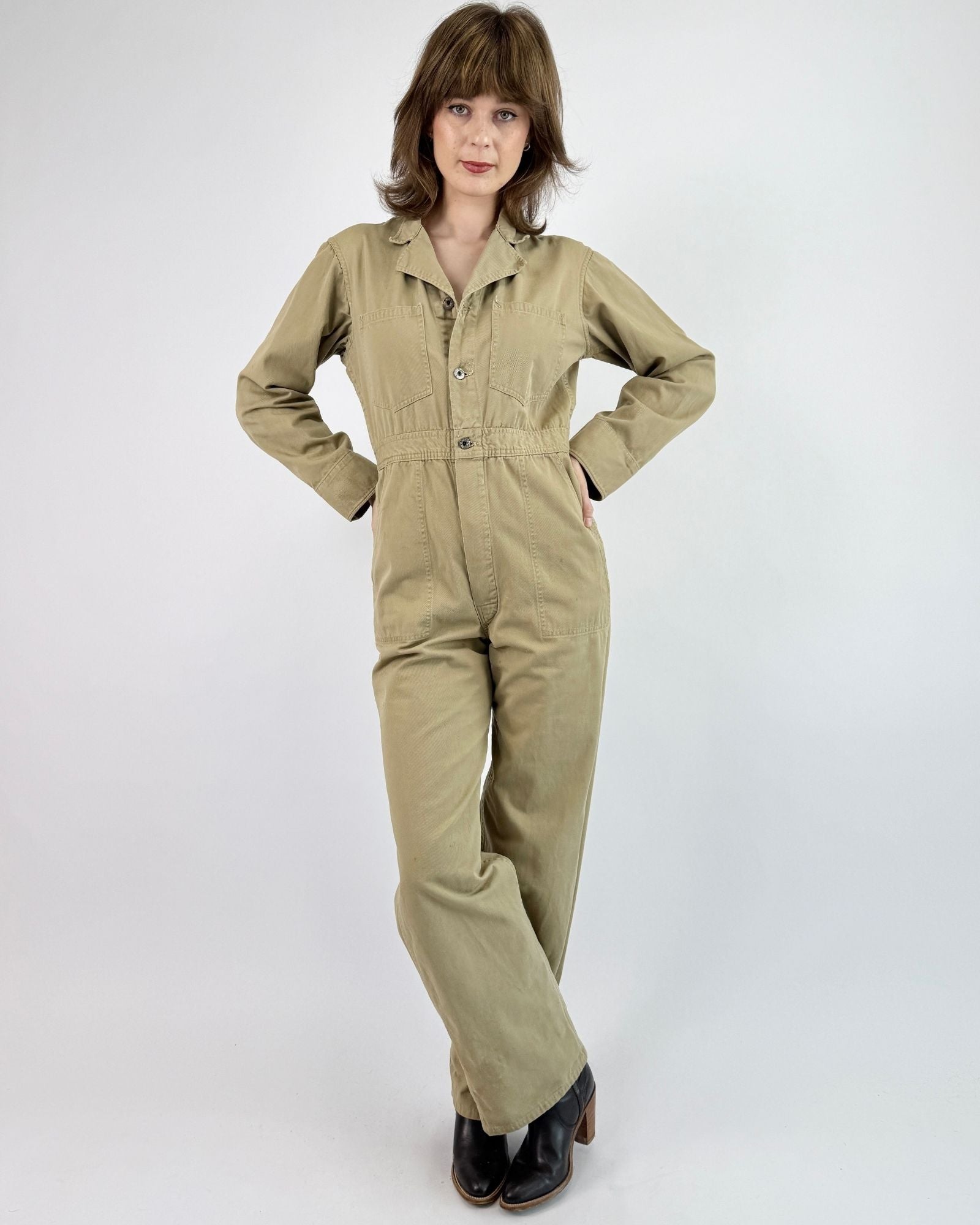 Tan Muscle Up Workwear Coveralls