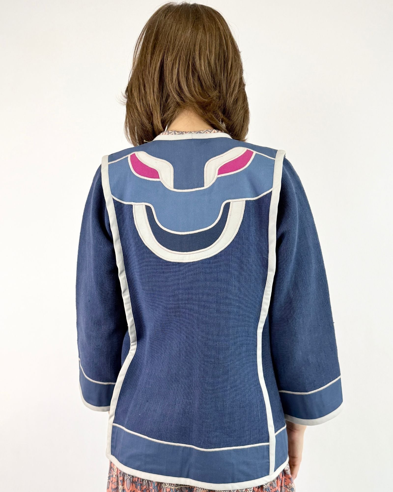 70s Tuesday Blues Patchwork Jacket