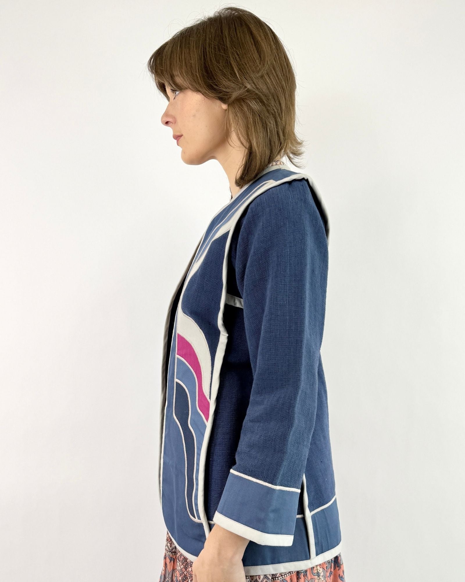 70s Tuesday Blues Patchwork Jacket