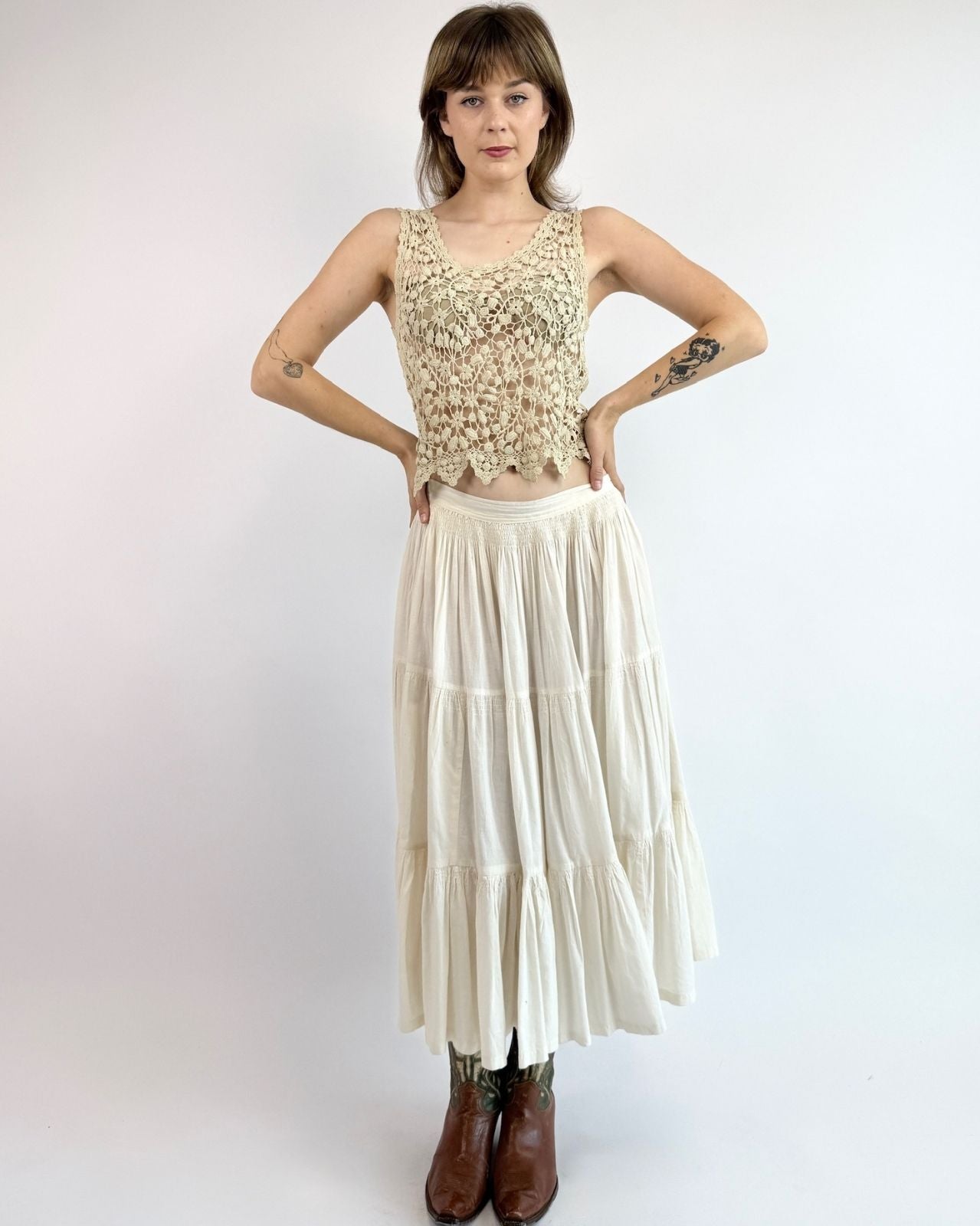 Cream and Sugar Indian Cotton Skirt