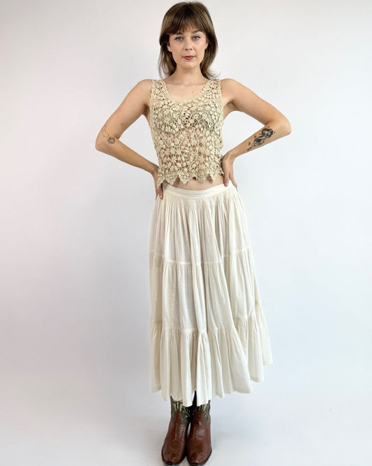 Cream and Sugar Indian Cotton Skirt