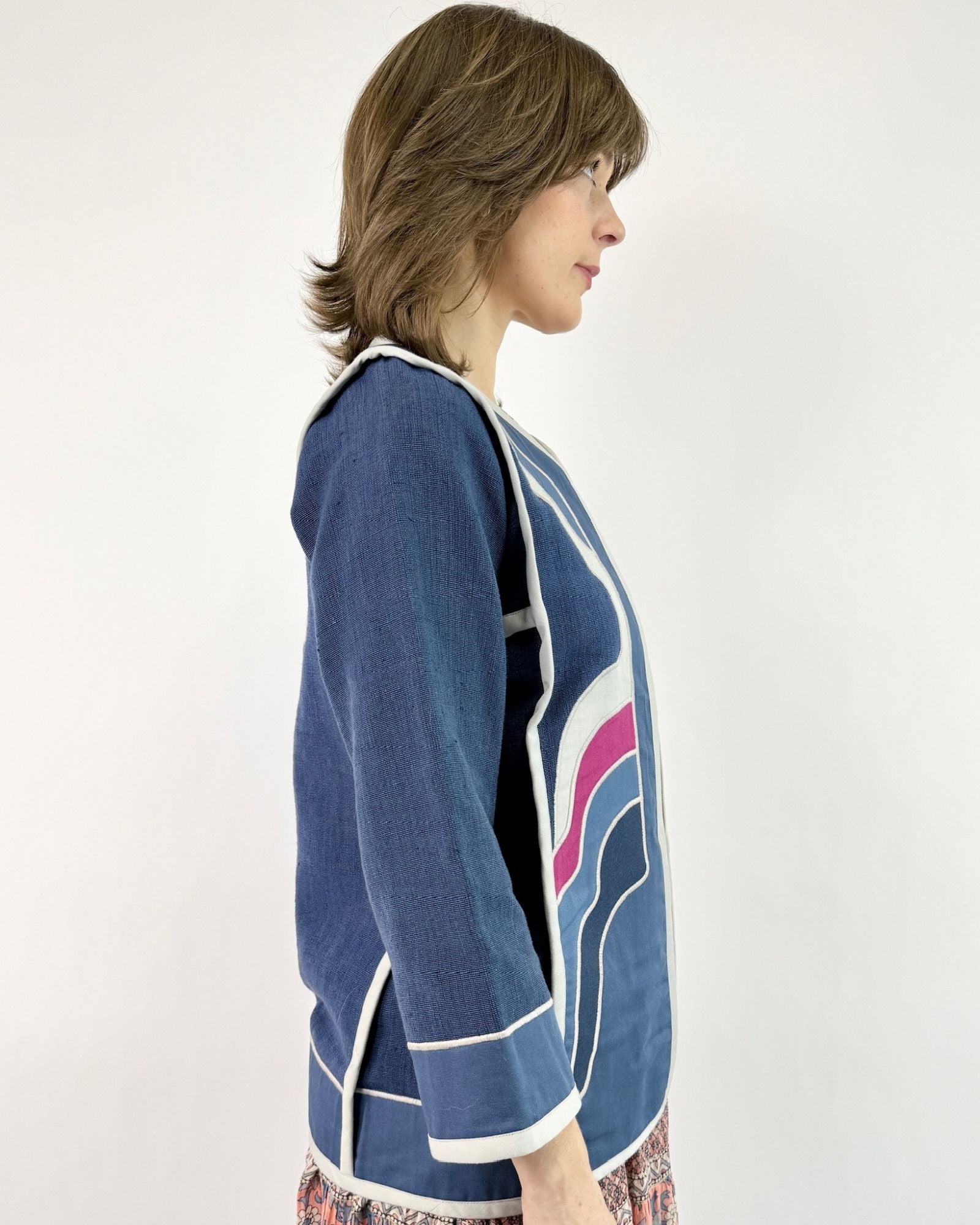 70s Tuesday Blues Patchwork Jacket