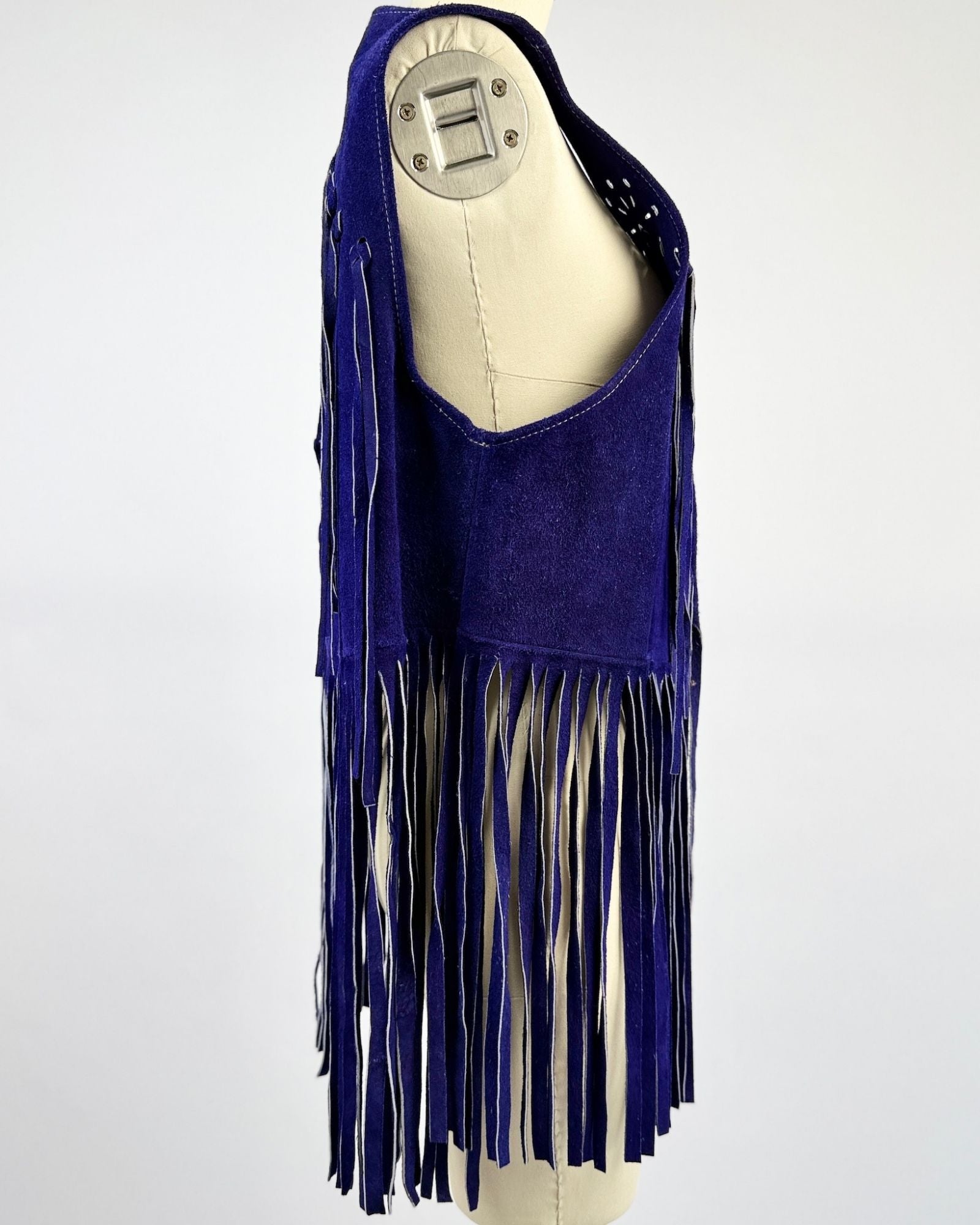 60s Purple Suede Fringe Vest