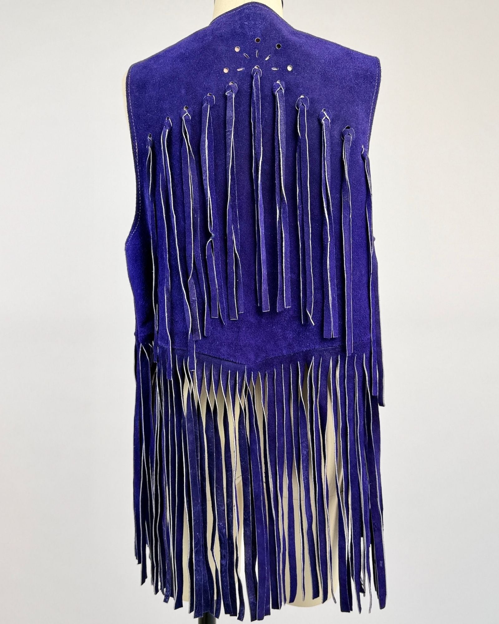 60s Purple Suede Fringe Vest