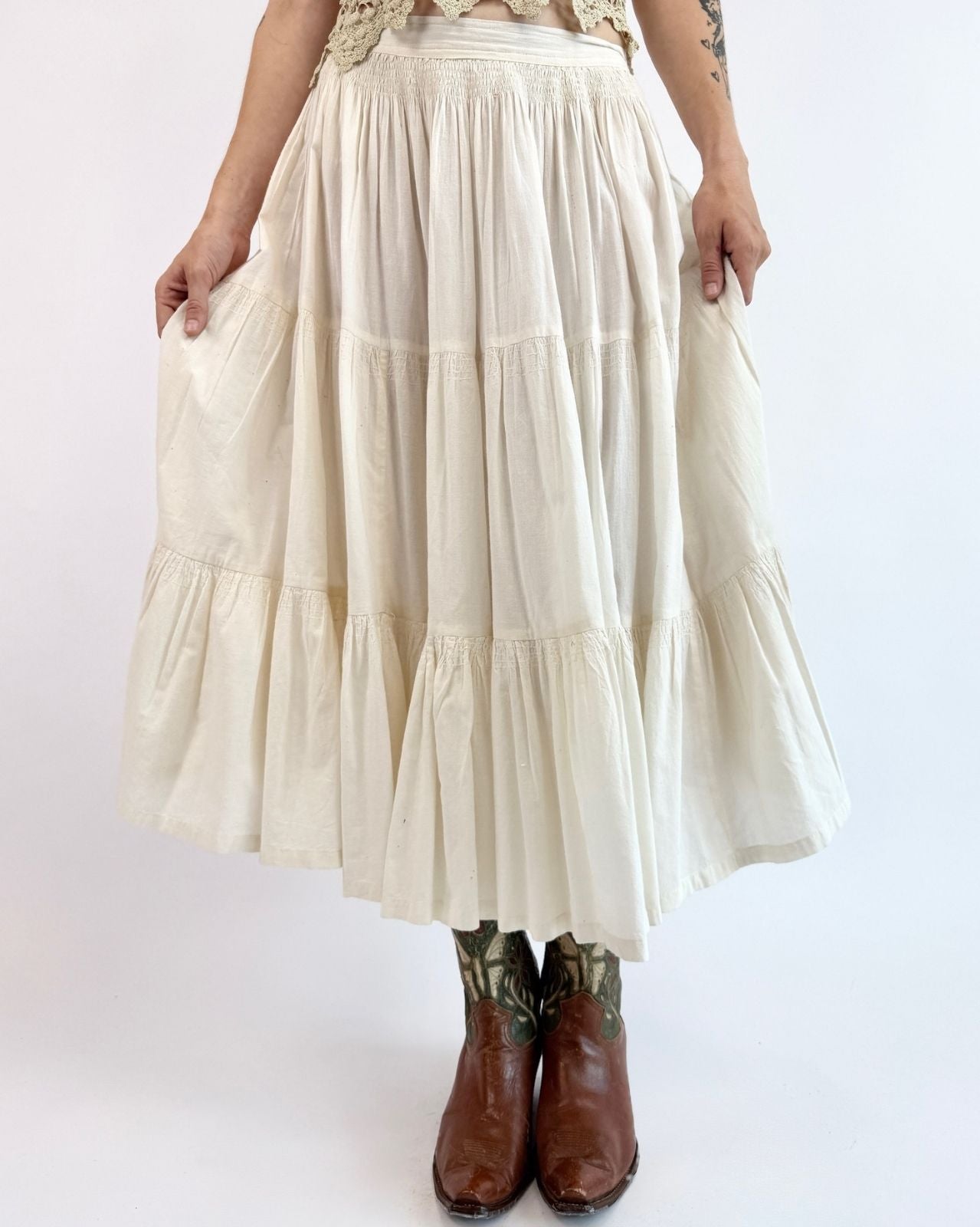 Cream and Sugar Indian Cotton Skirt