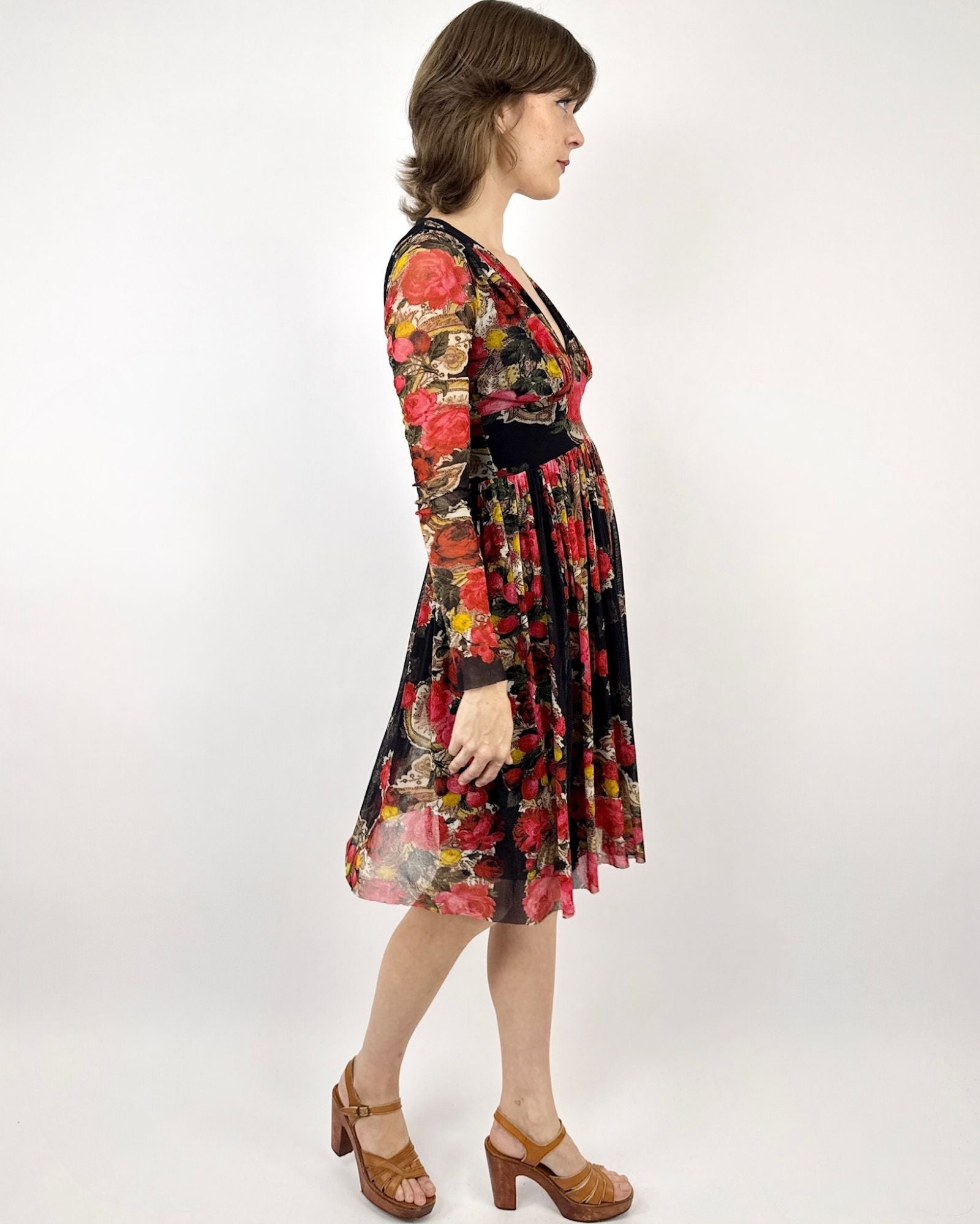 Jean Paul Gaultier Floral Mesh Dress