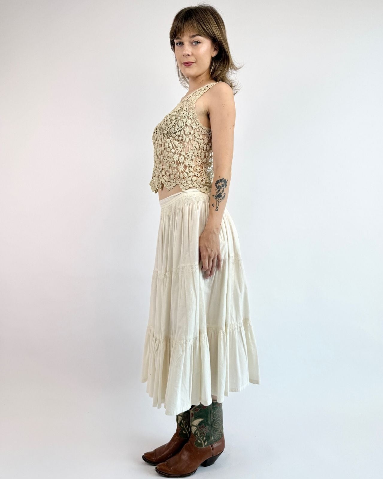 Cream and Sugar Indian Cotton Skirt