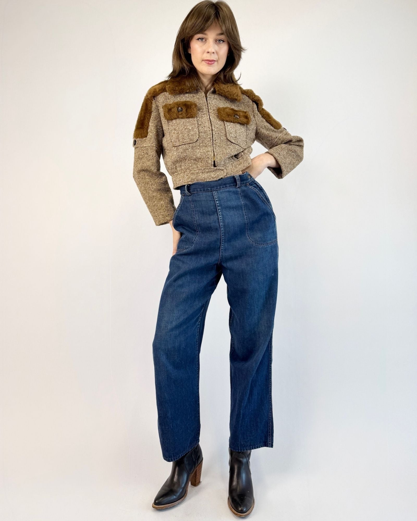 1950s Long Way Gone Side Zip Jeans