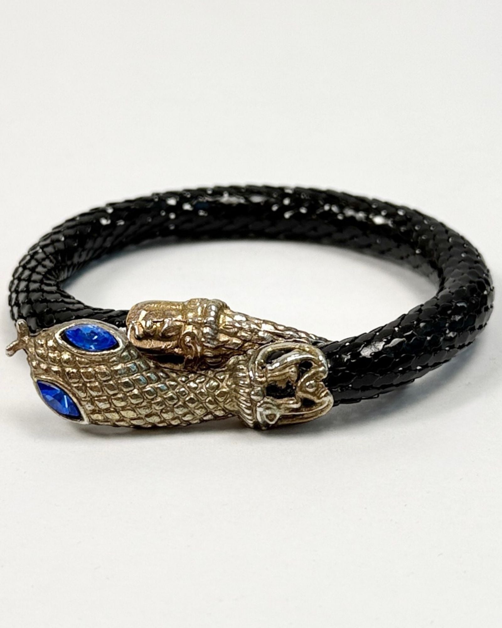 Black Snake Bracelet with Blue Eyes