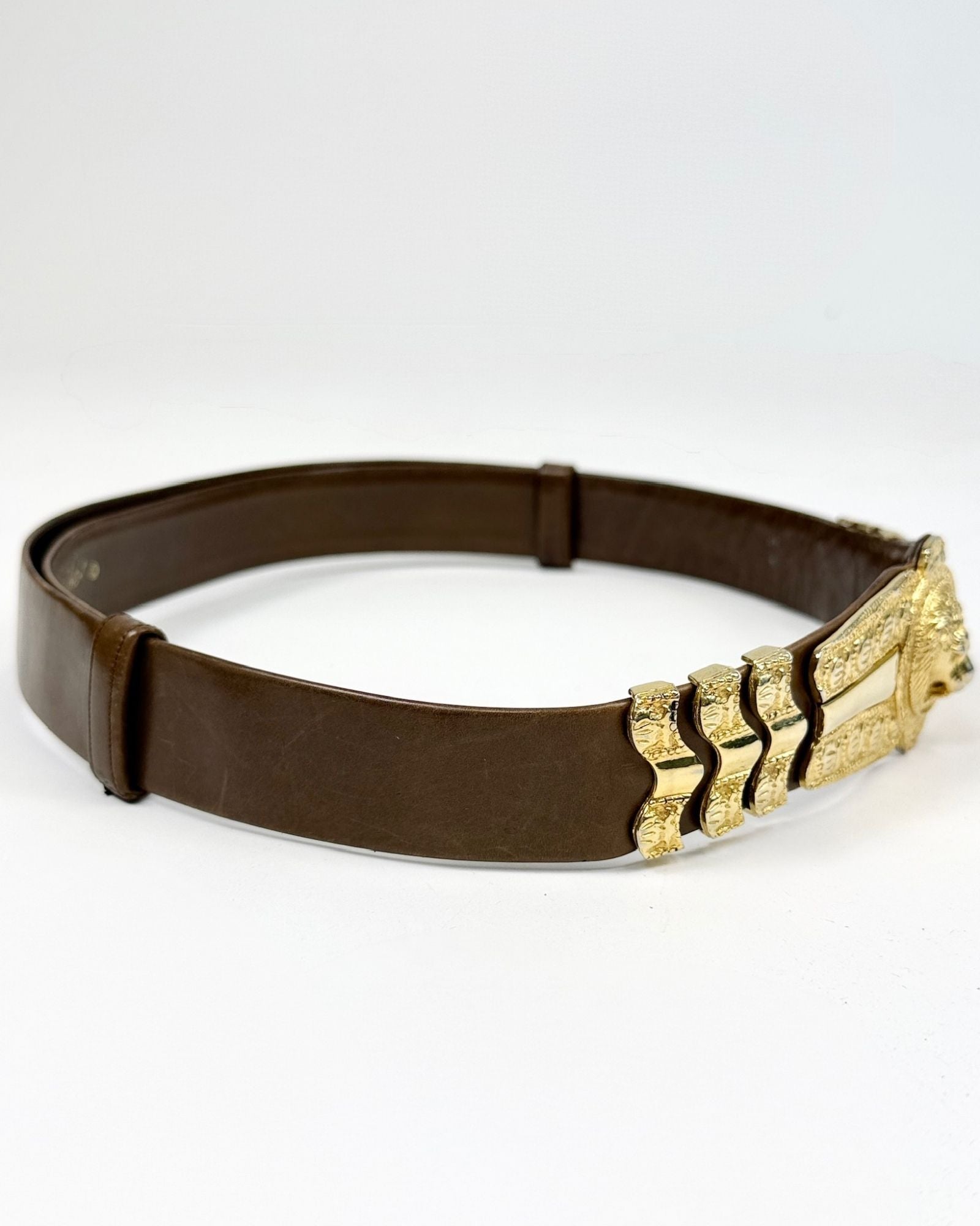Brown and Gold Judith Leiber Belt