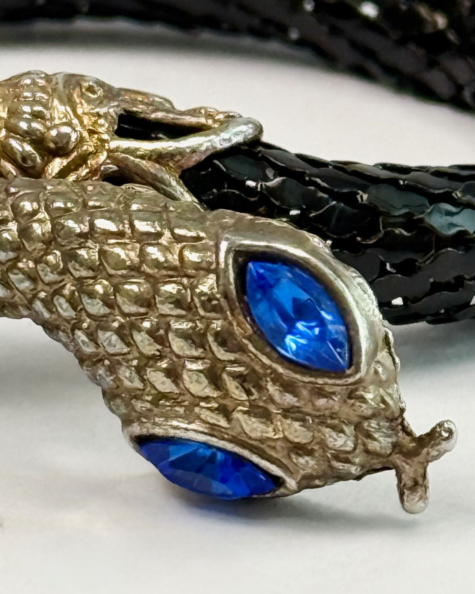 Black Mesh Snake Bracelet Blue Eyes