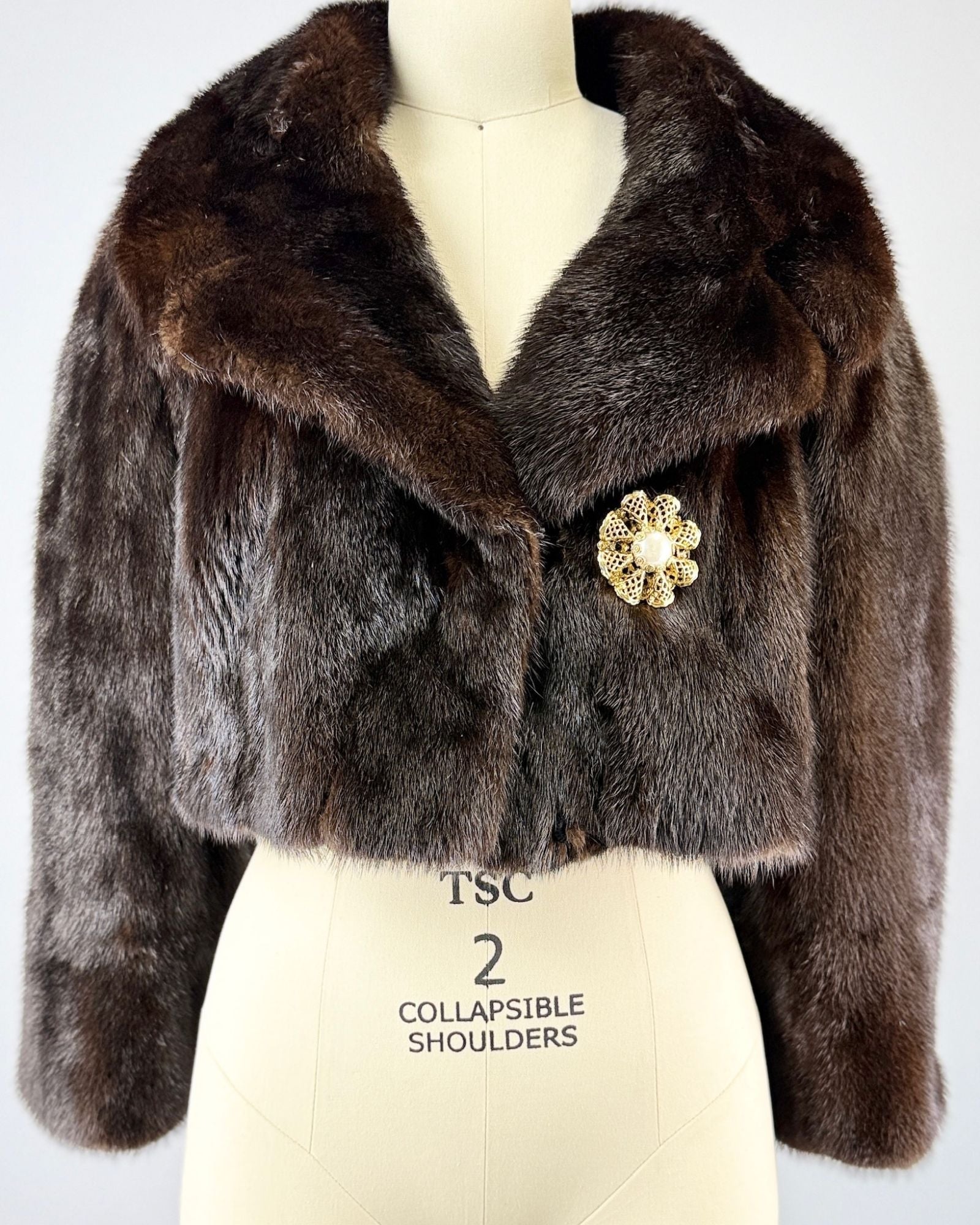 Dark Chocolate Cropped Mink Jacket