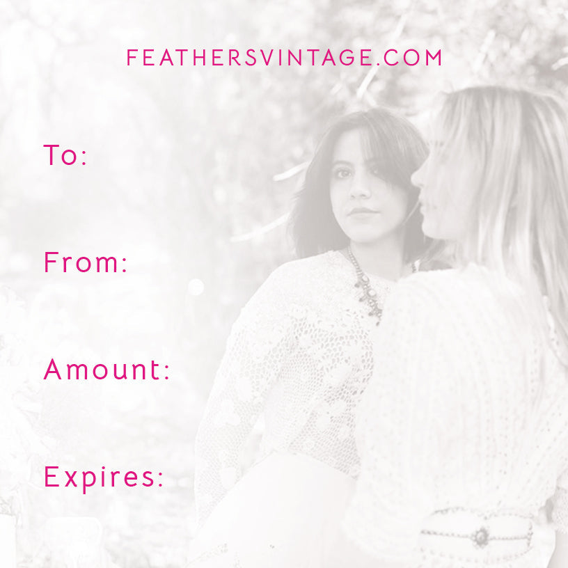 Feathers Vintage gift card