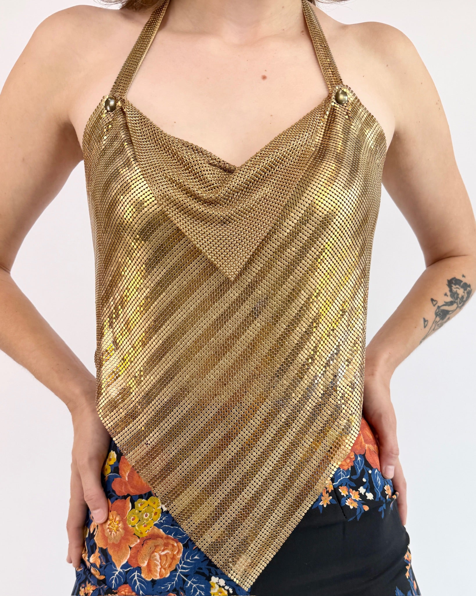 Golden Hour Chainmail Halter Top