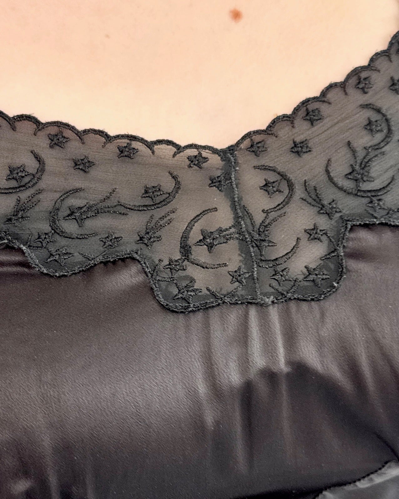 Wish Upon A Star Black Slip Dress