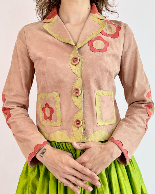 Moschino The Power of Flowers Leather Jacket