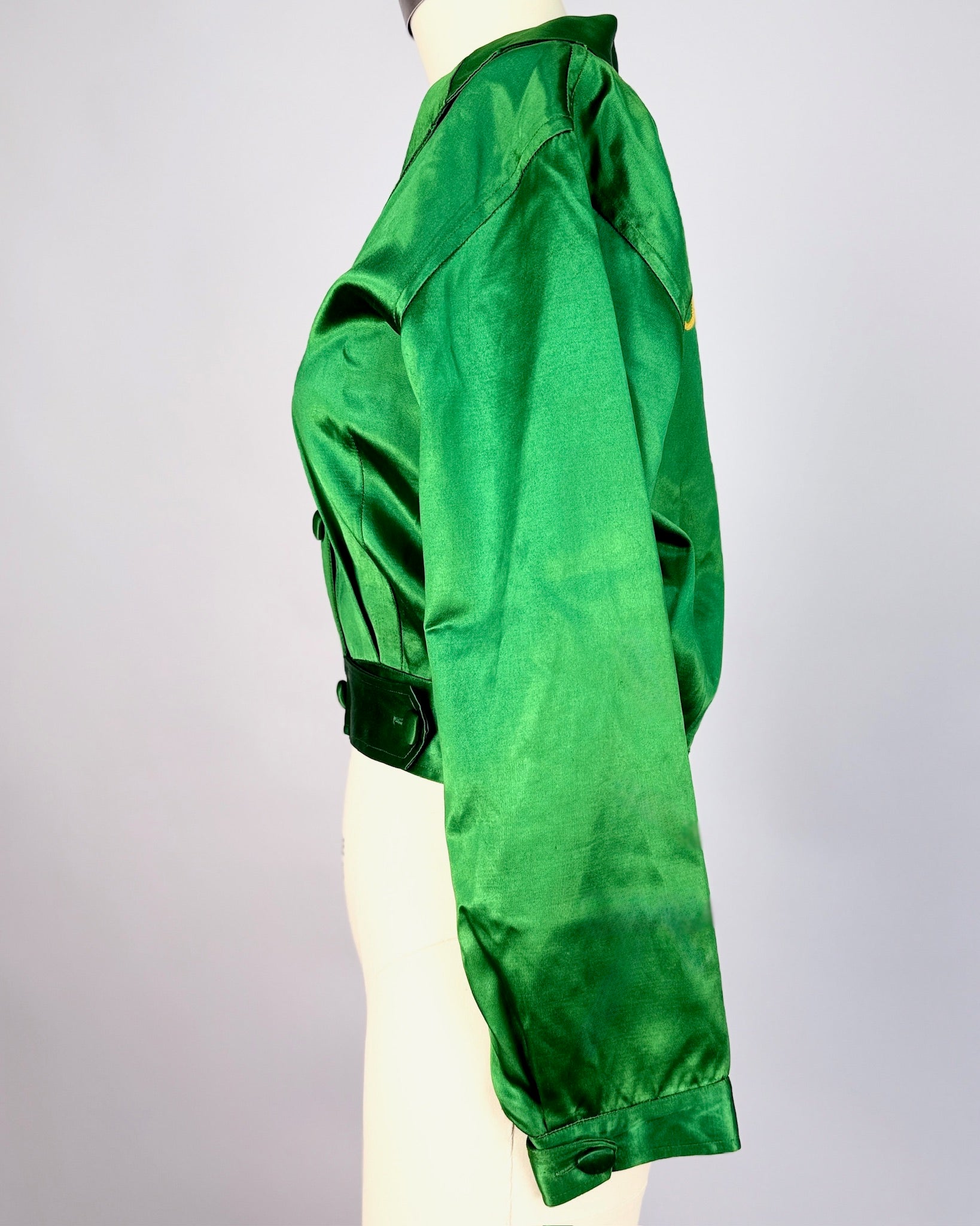 50s Emerald Satin Chainstitch Jacket
