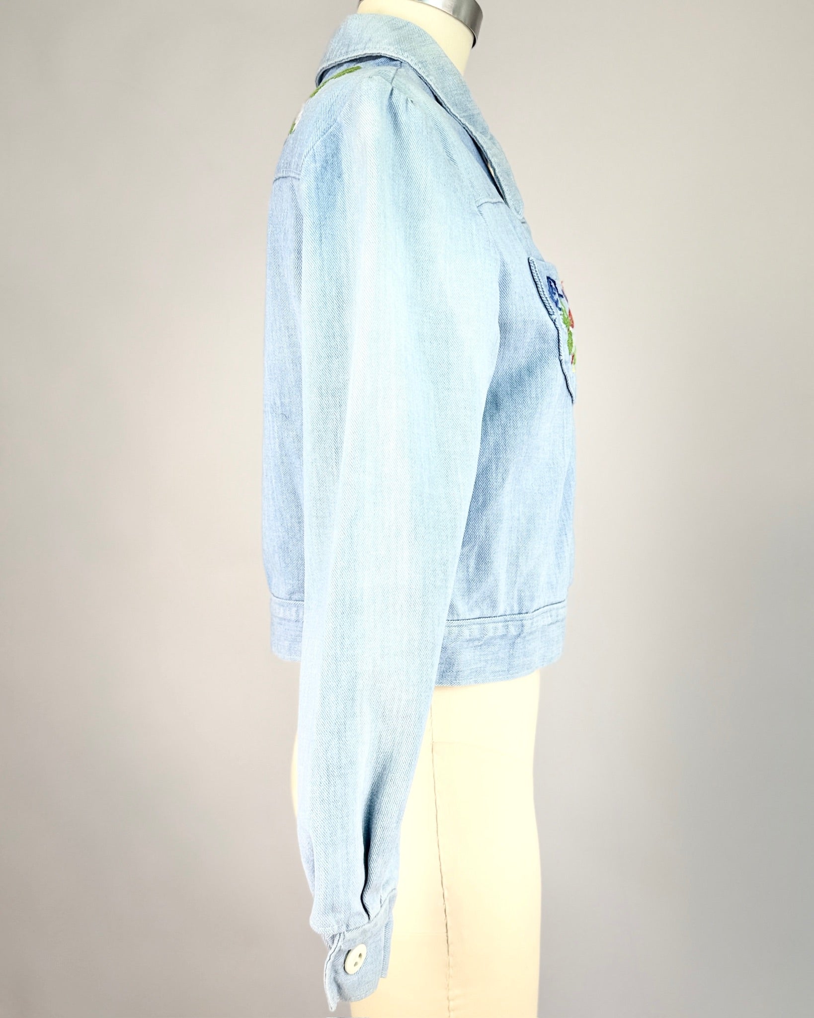 70s Baby Blue Embroidered Jacket