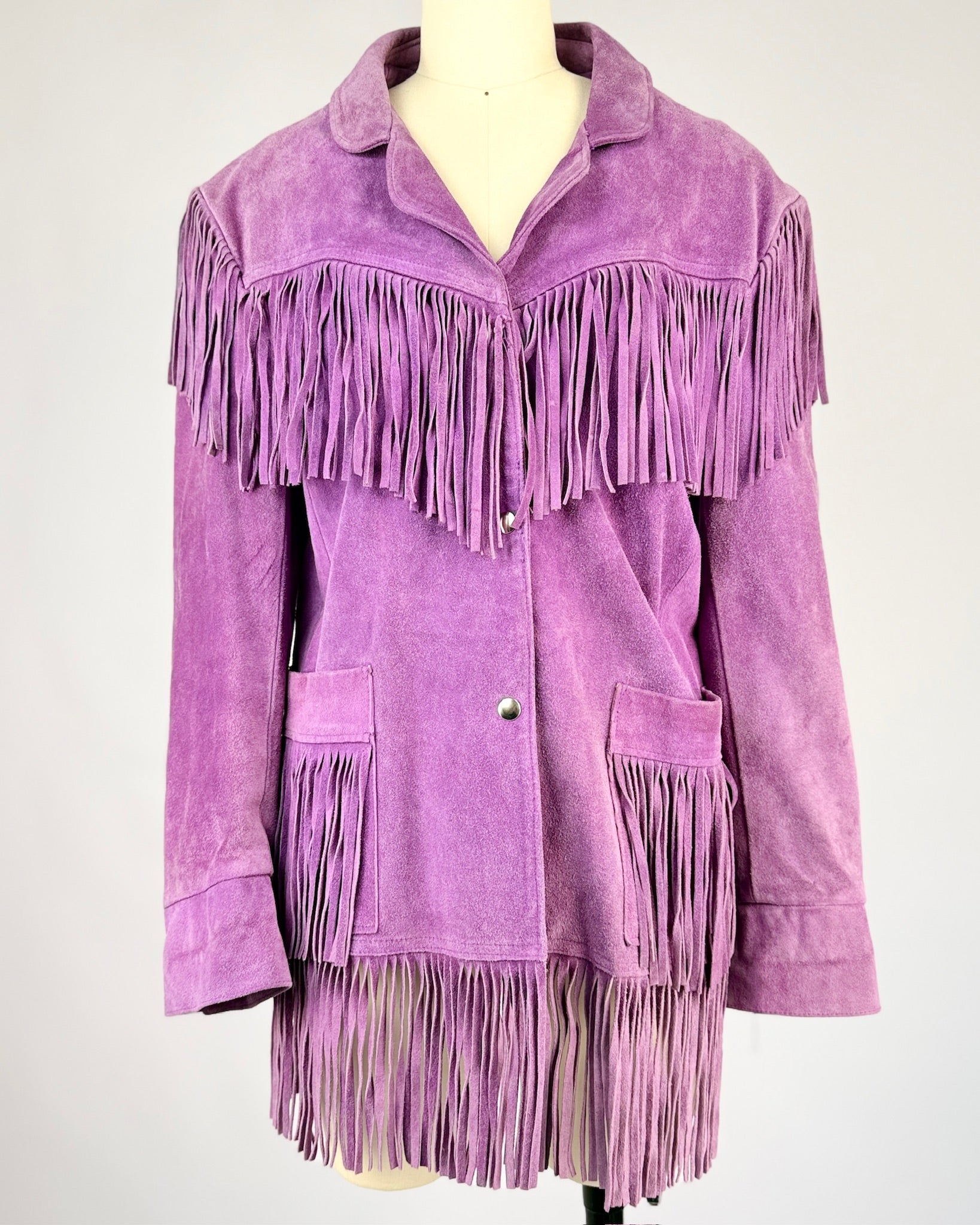 Purple Suede Fringe Jacket