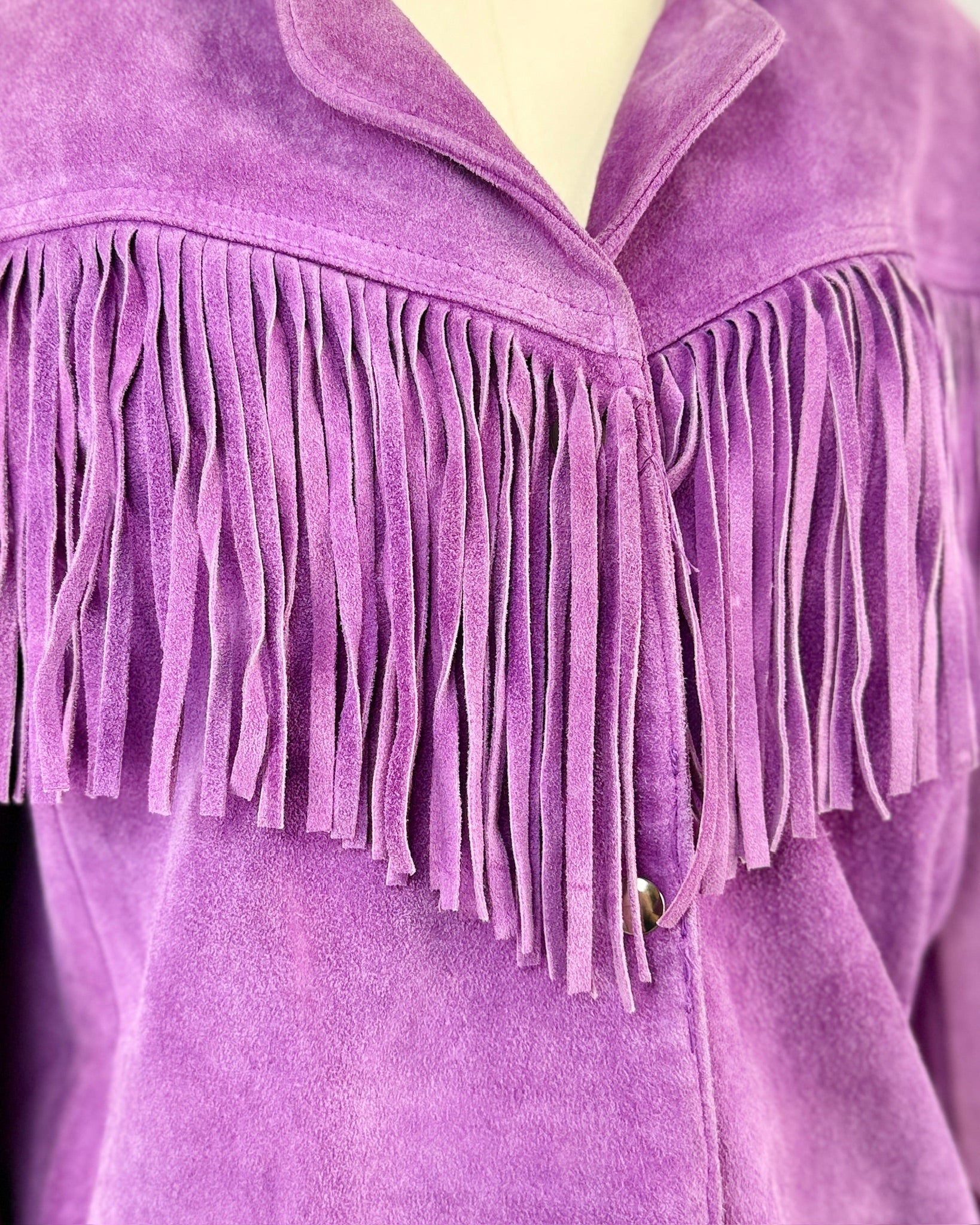 Purple Suede Fringe Jacket