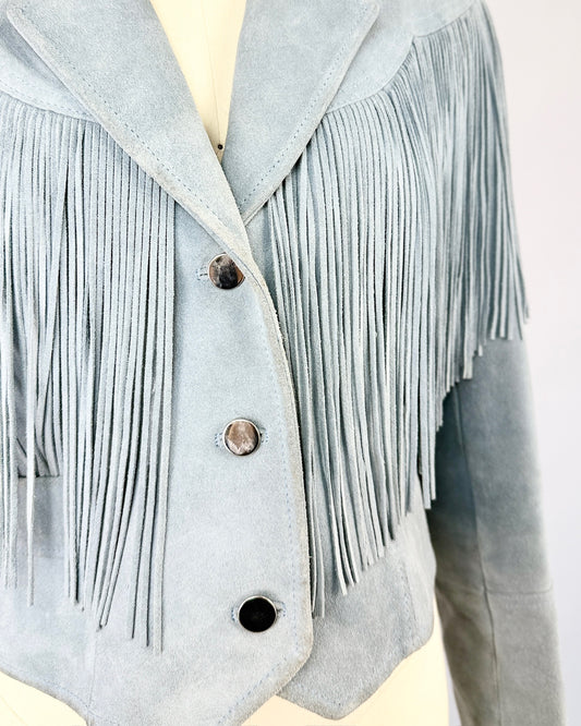Pioneer Wear Ice Blue Fringe Jacket