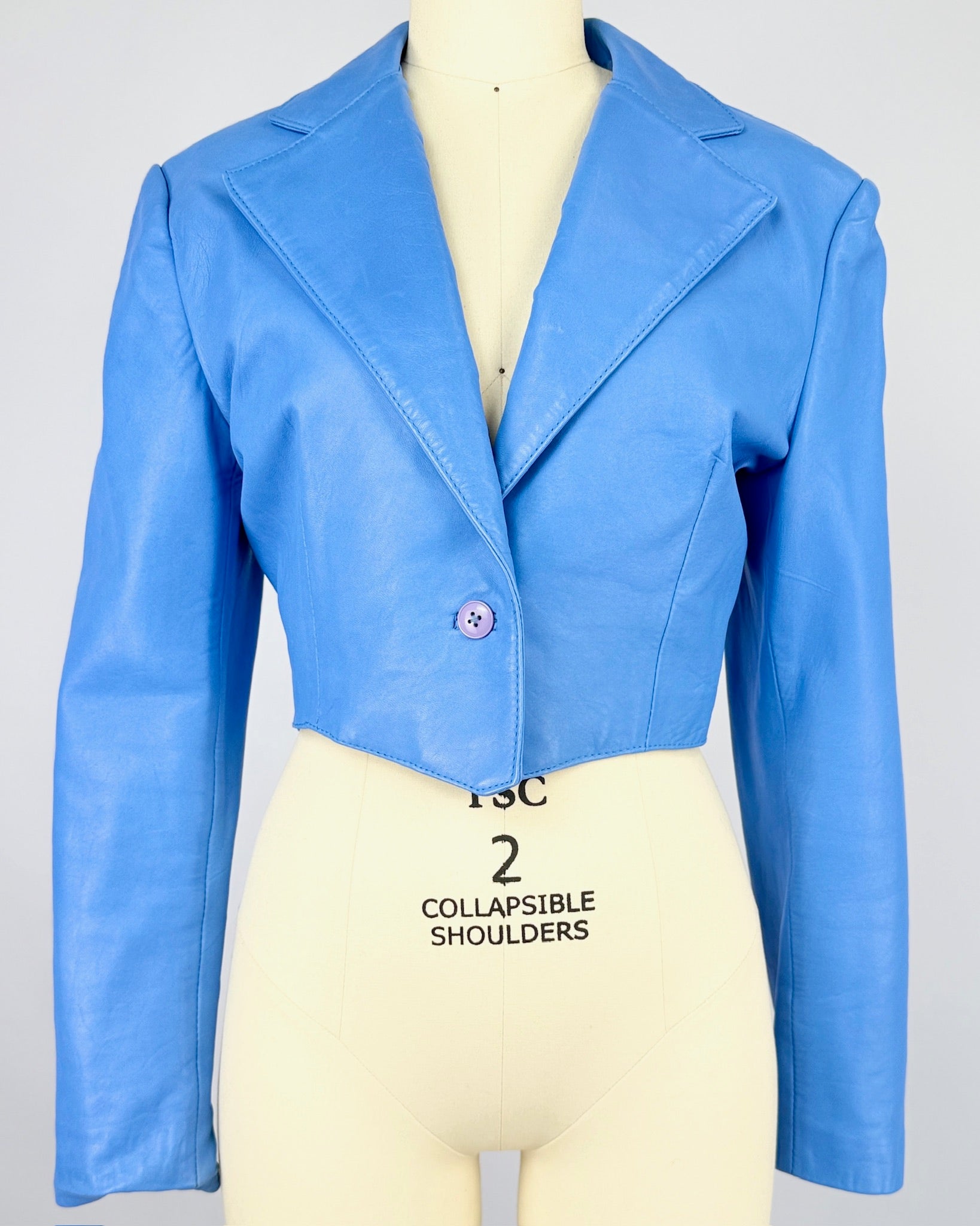 North Beach Ice Blue Leather Jacket