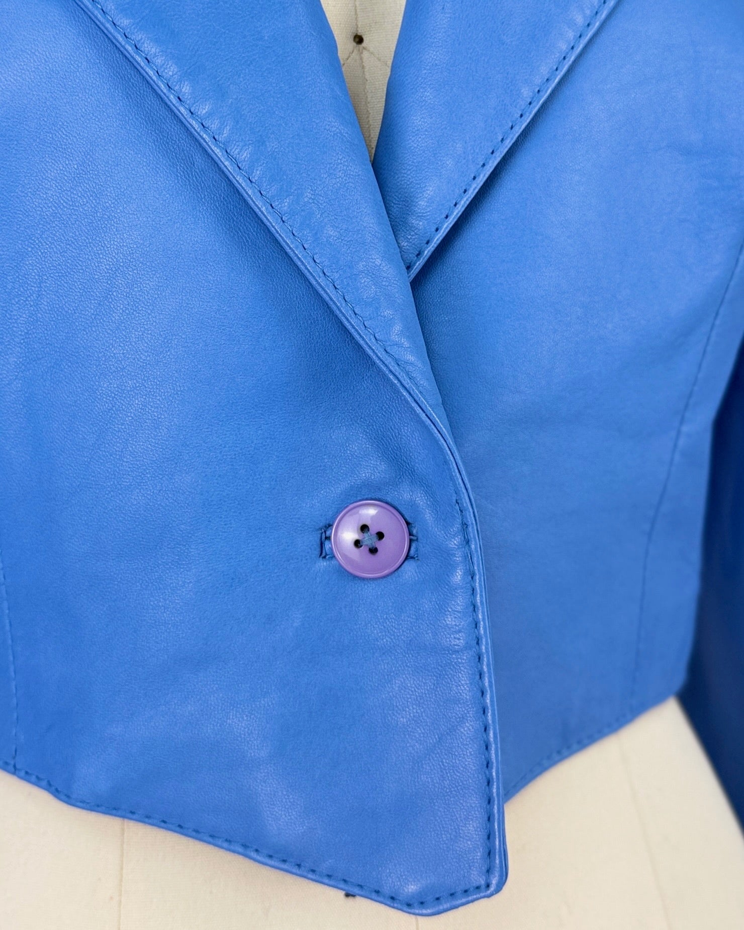 North Beach Ice Blue Leather Jacket