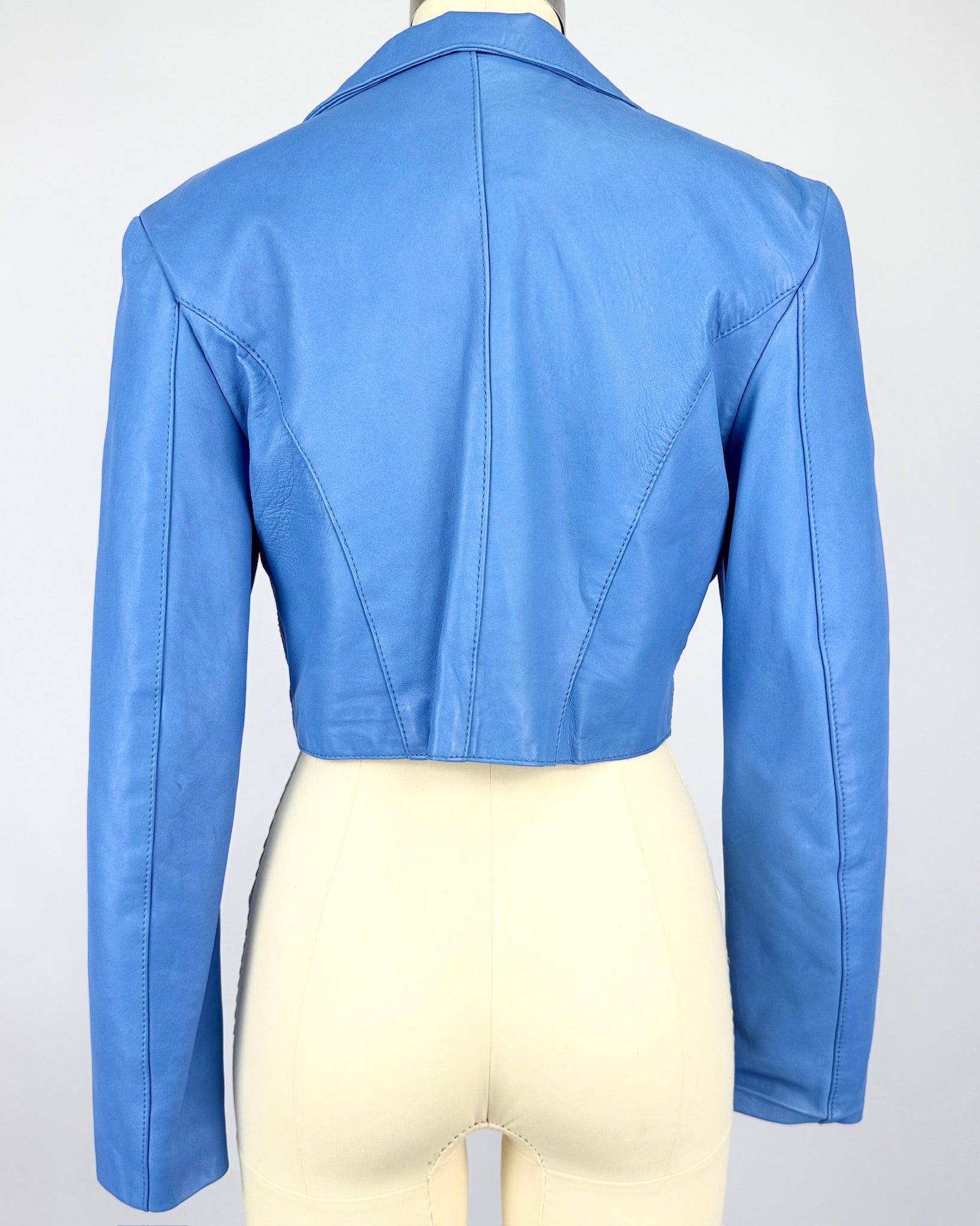 North Beach Ice Blue Leather Jacket