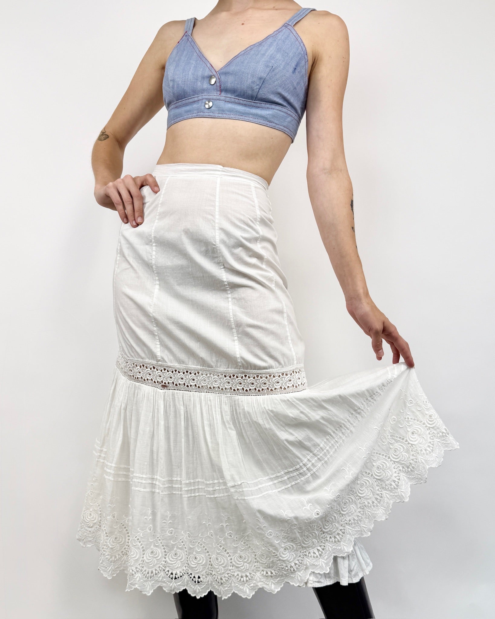White Lace Edwardian Skirt