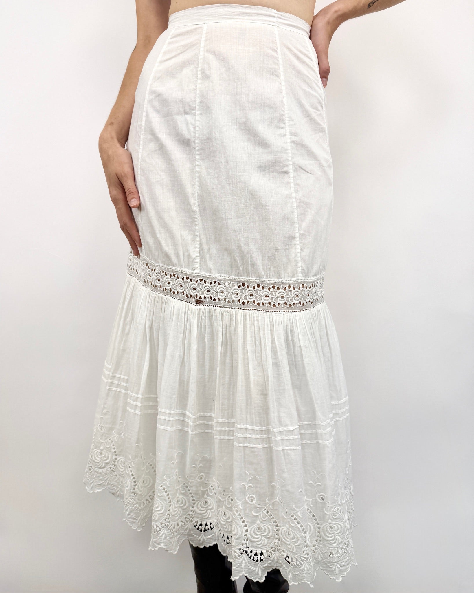 White Lace Edwardian Skirt