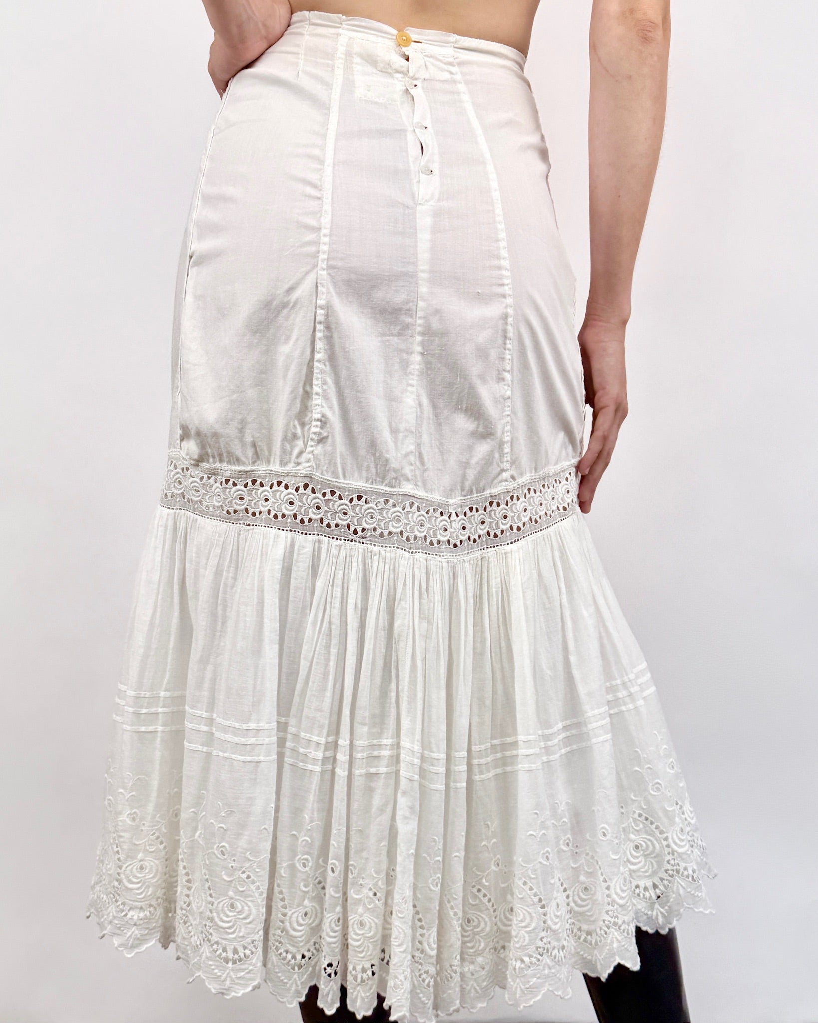 White Lace Edwardian Skirt