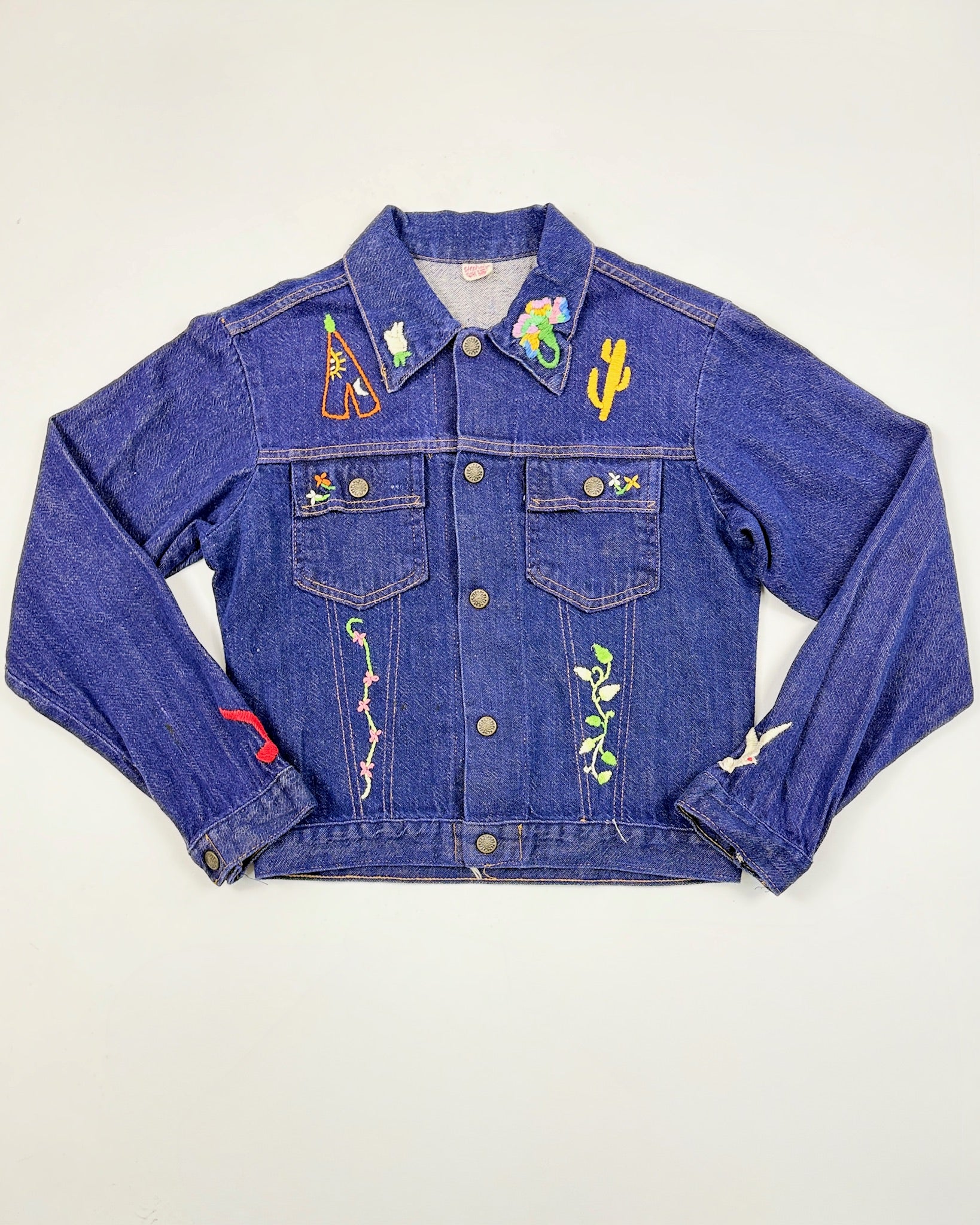 70's Denim Embroidered Jacket