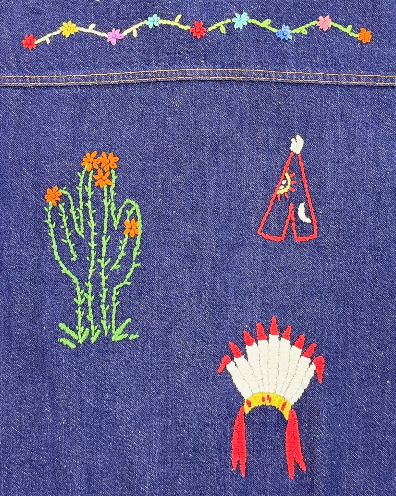 70's Denim Embroidered Jacket