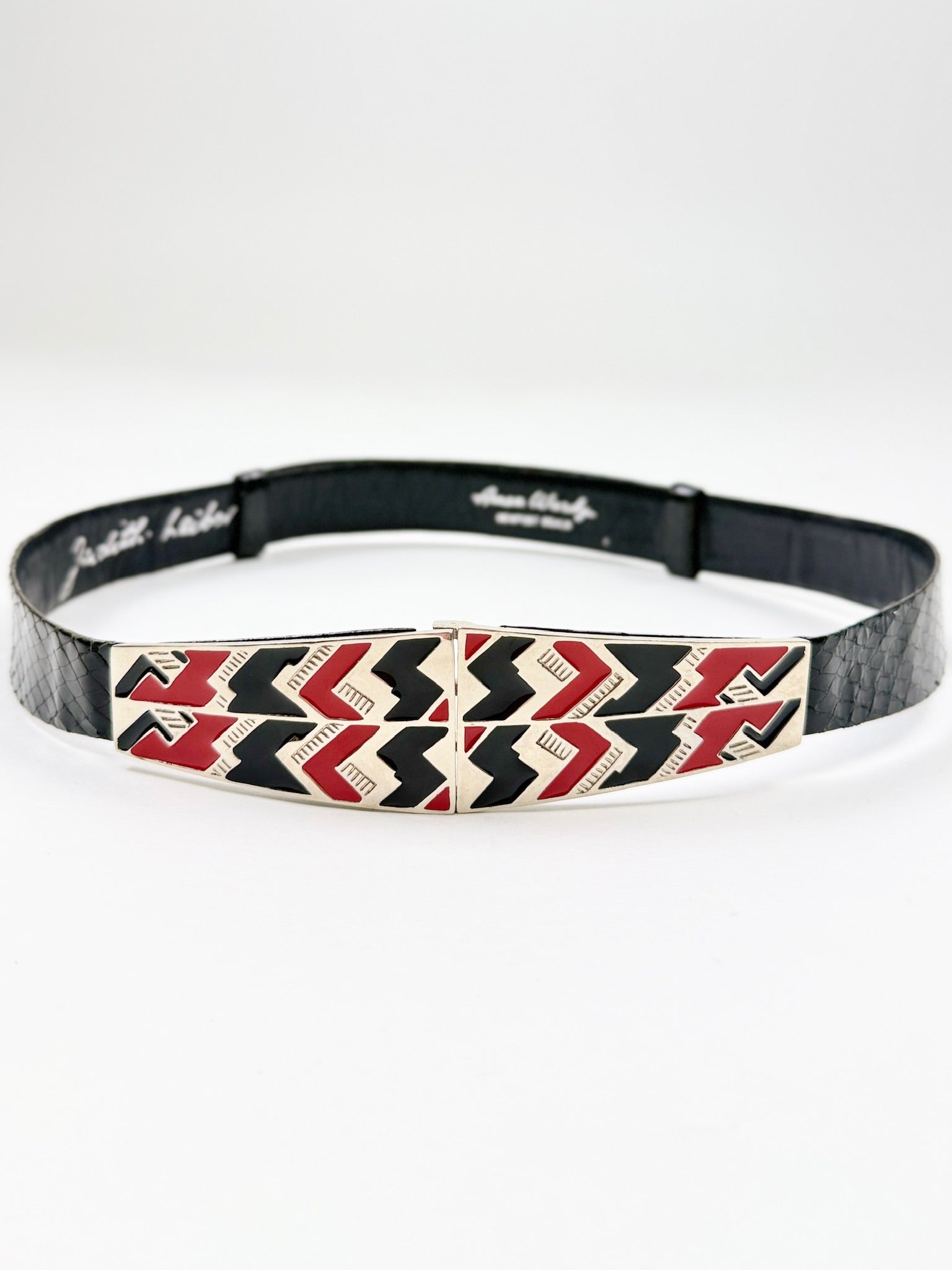 Judith Leiber Black and Red Belt