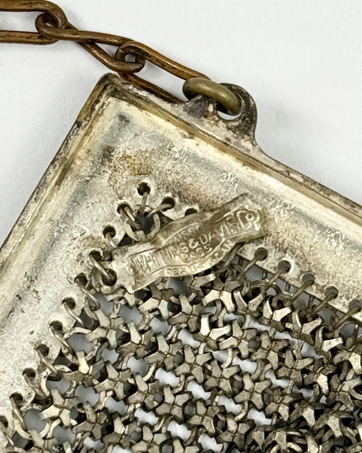 20s Blue Chainmail Daisies Bag