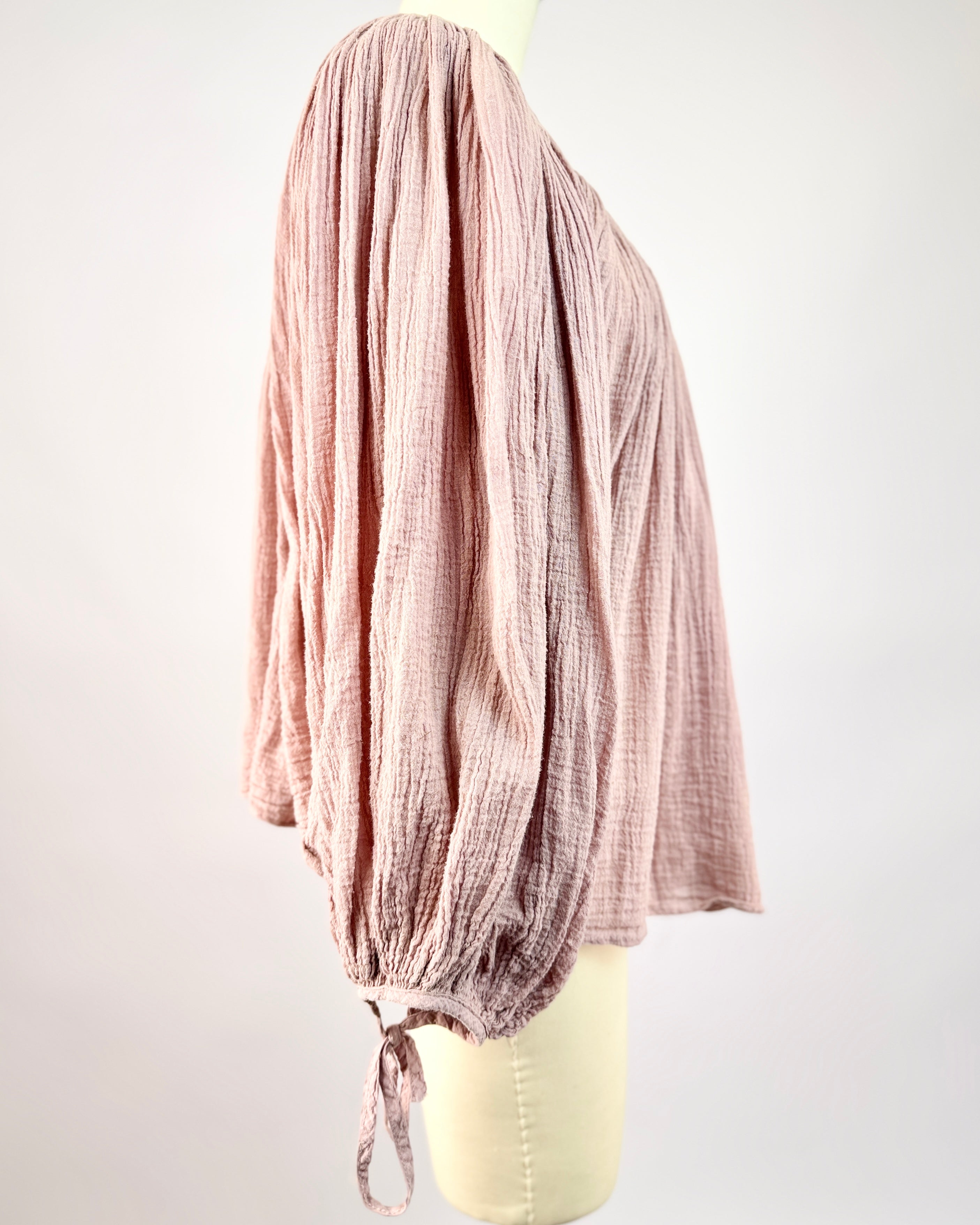 70s Lavender Gauze Blouse