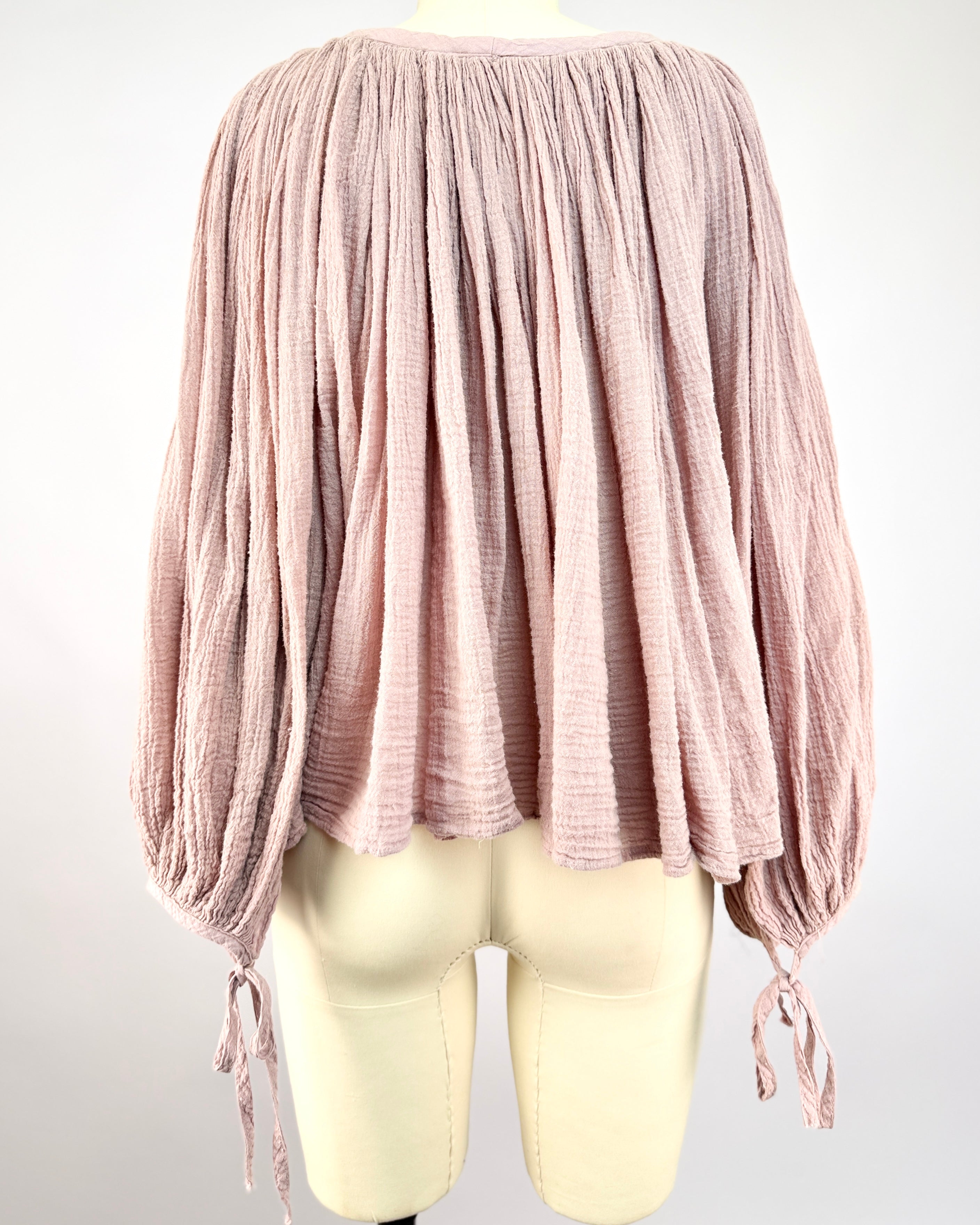 70s Lavender Gauze Blouse